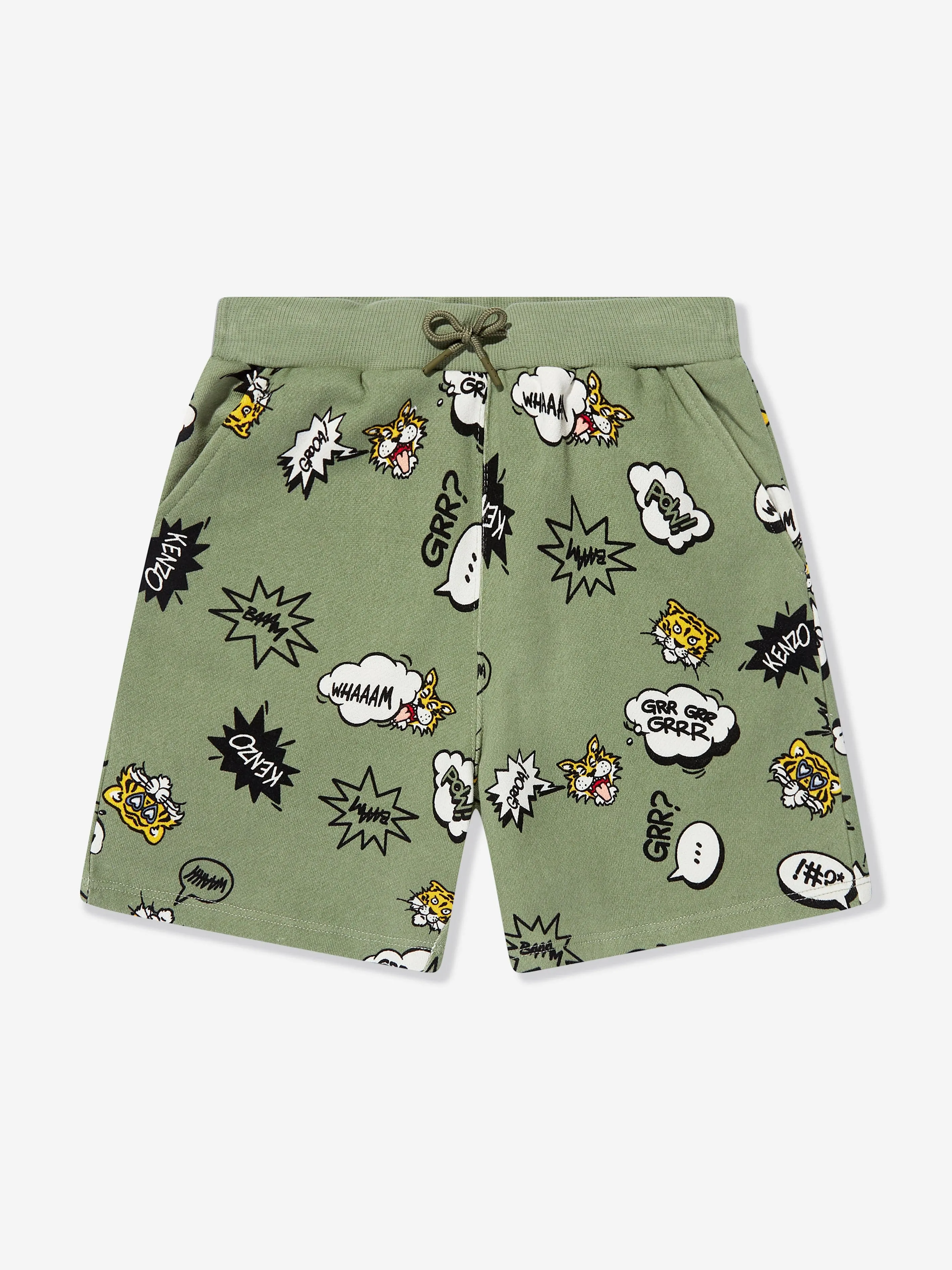 KENZO Boys Branded Bermuda Shorts in Green