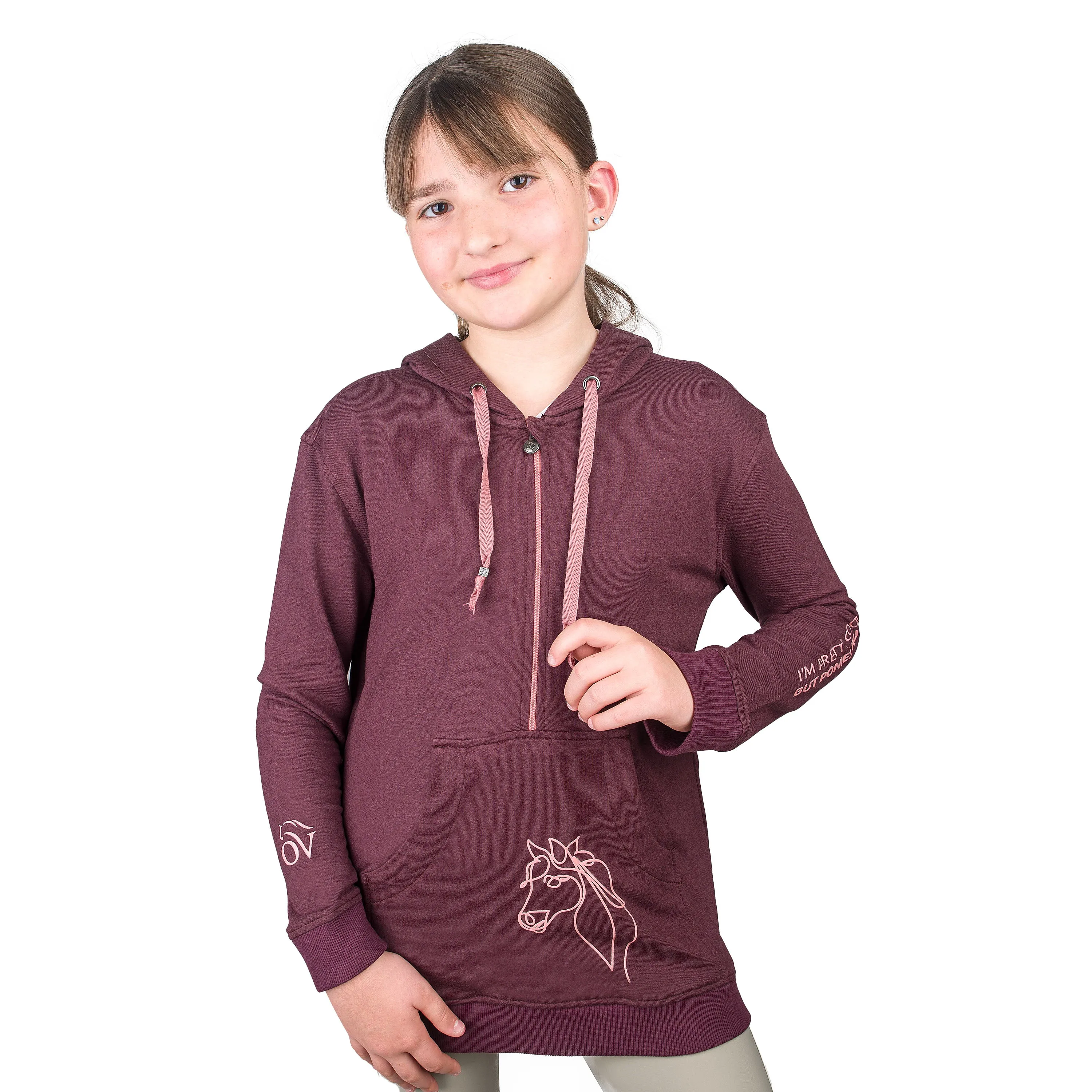 Kids' Horses Keep Me Stable Hoodie - Deepest Plum