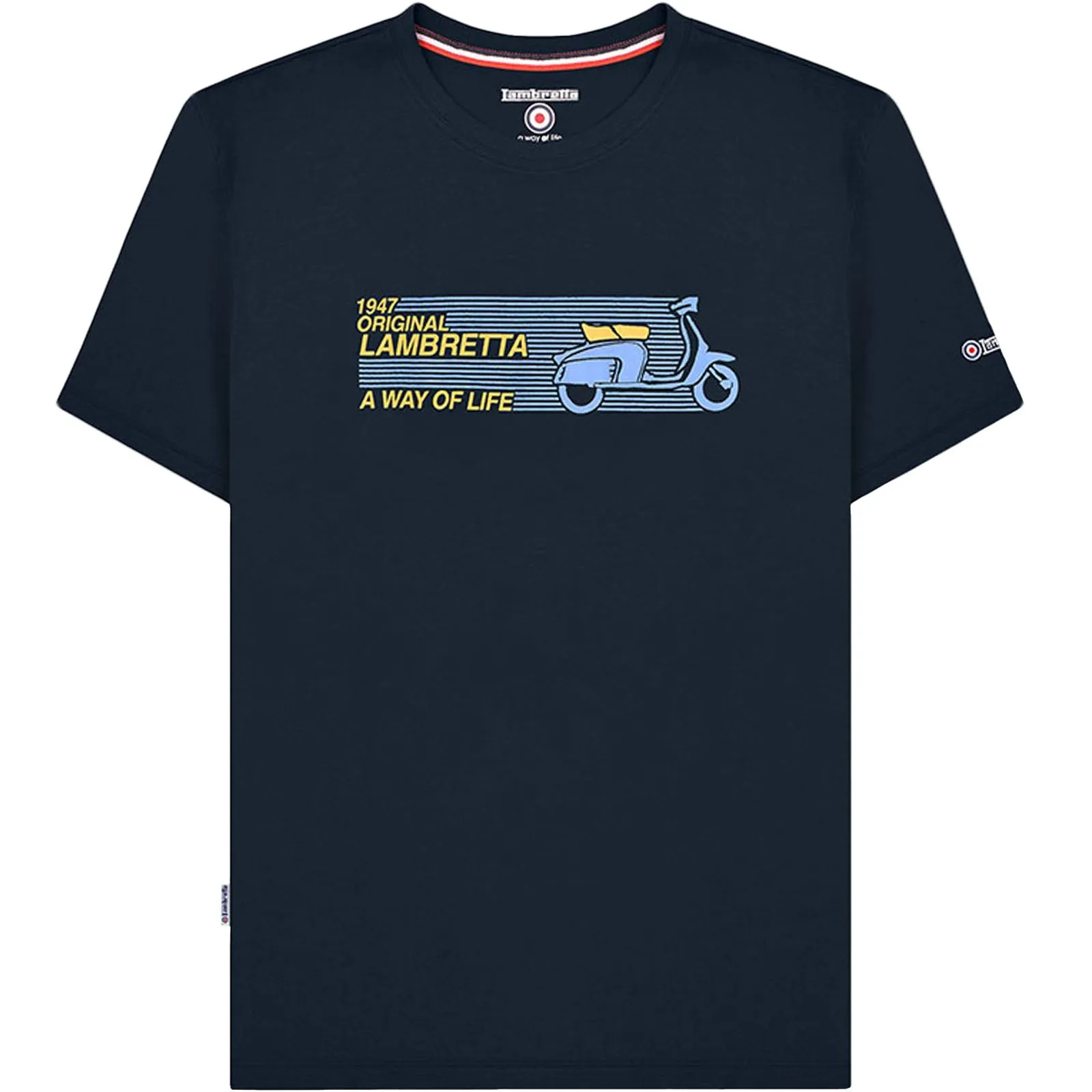 Lambretta Mens Scooter Logo Crew Neck T-Shirt - Navy