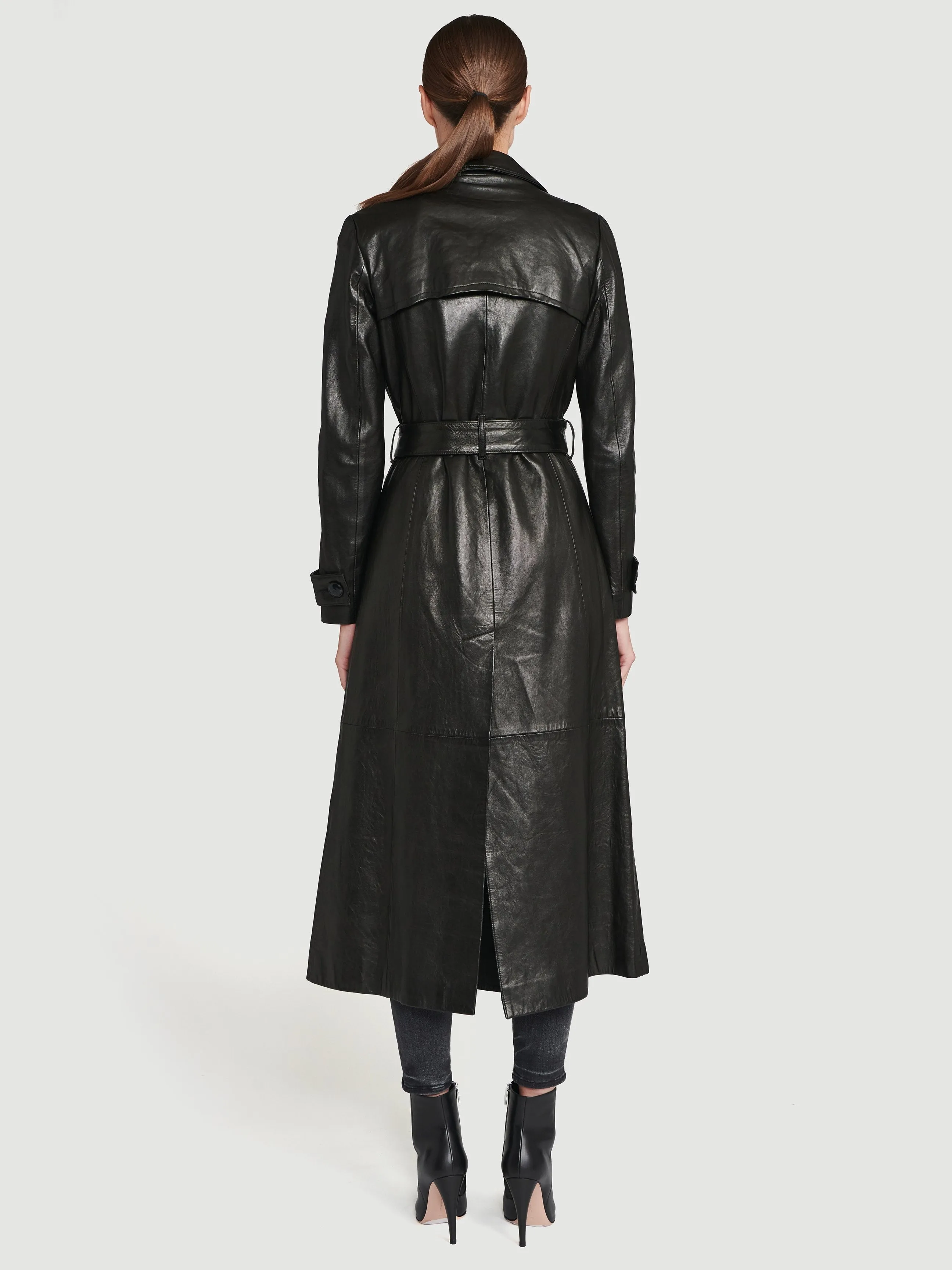 Leather Trench--NOIR