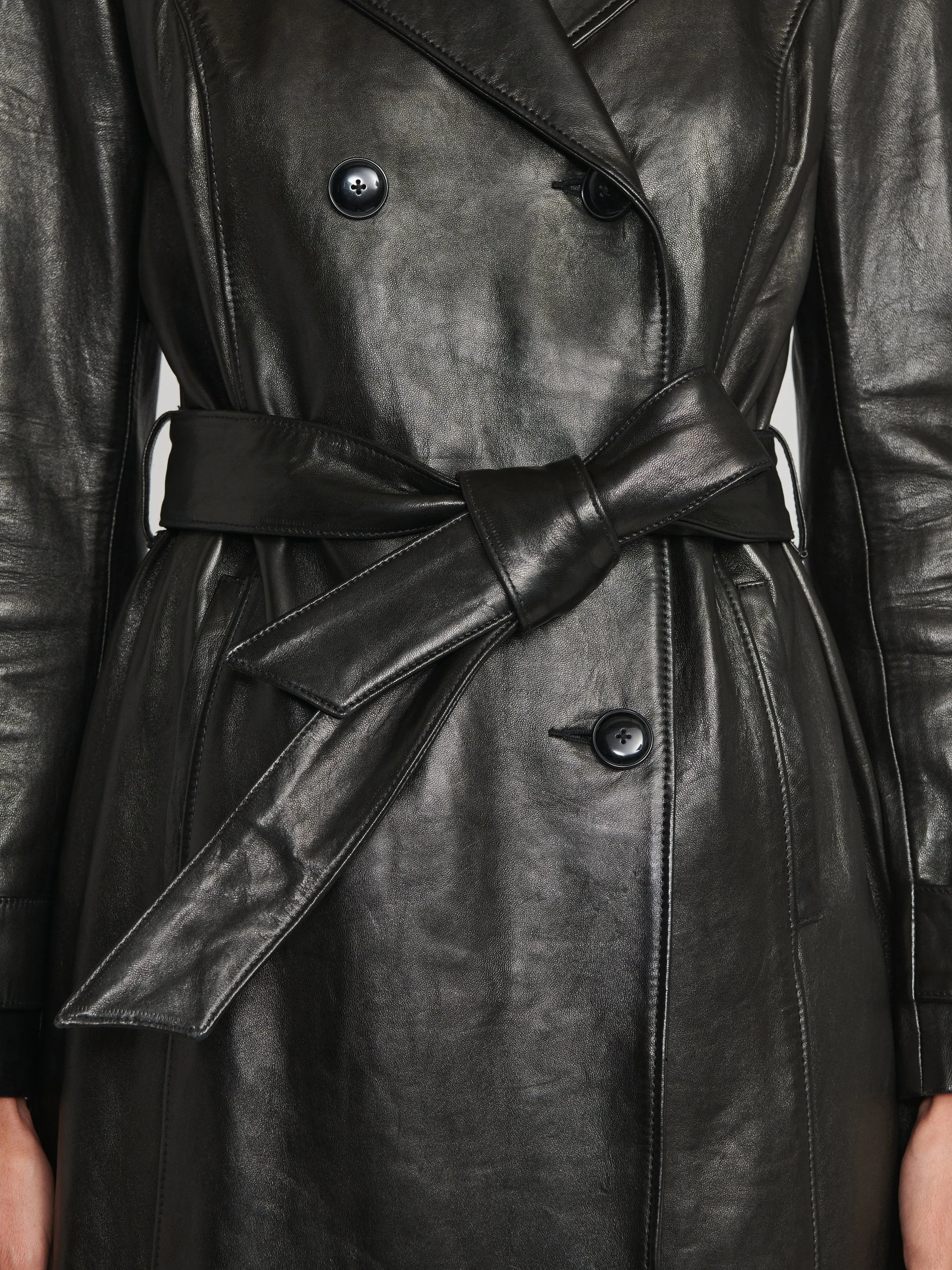 Leather Trench--NOIR