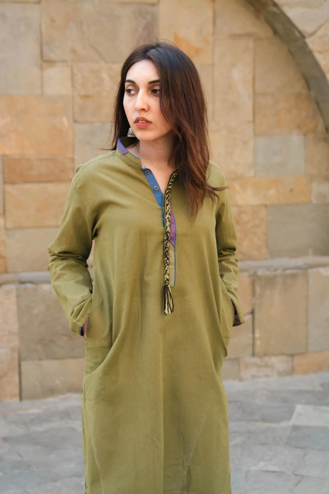 Leila - Olive Green Spring/Summer Kurta