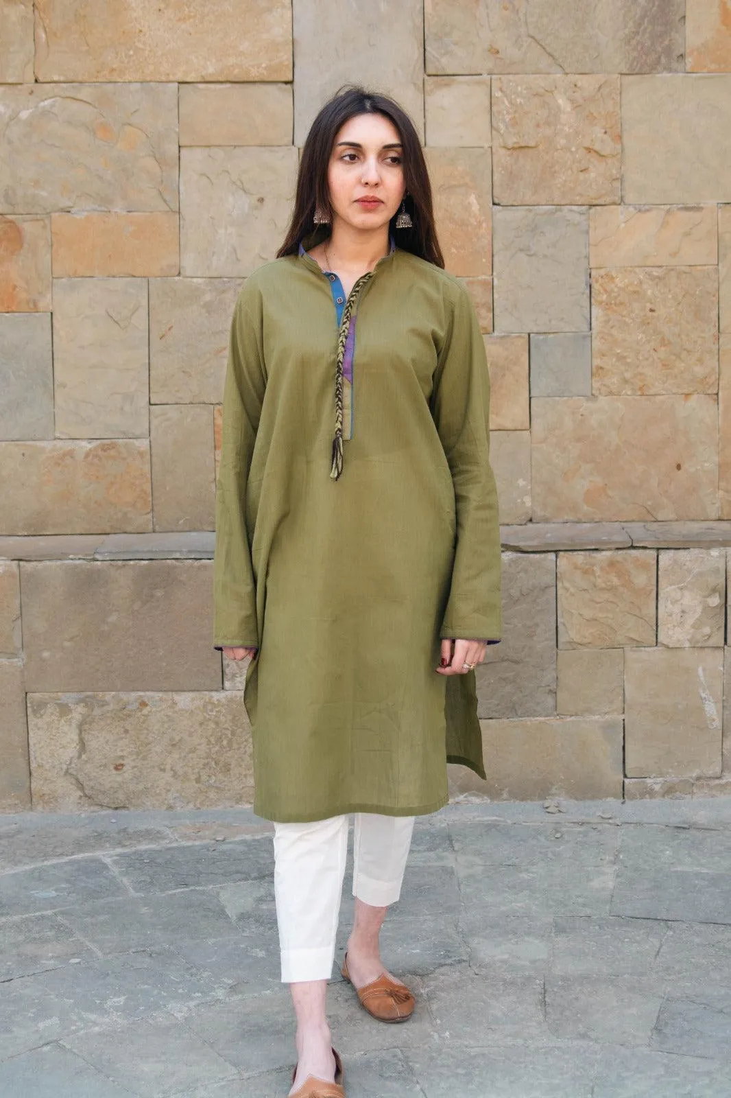 Leila - Olive Green Spring/Summer Kurta