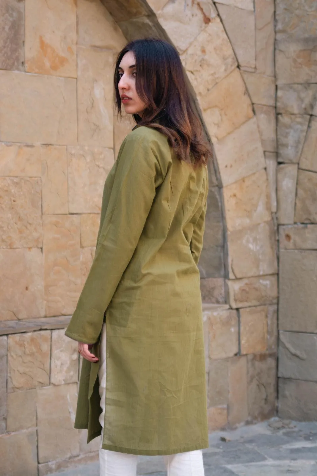 Leila - Olive Green Spring/Summer Kurta