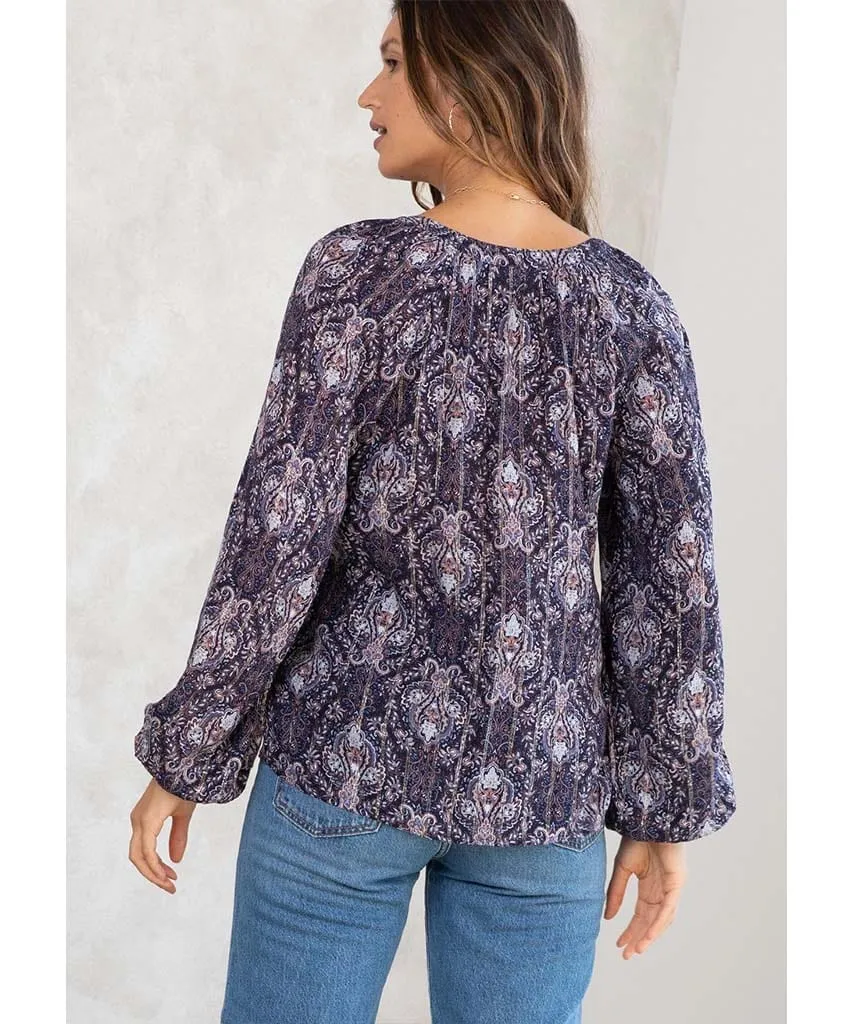 Light Catcher Peasant Top Lilac