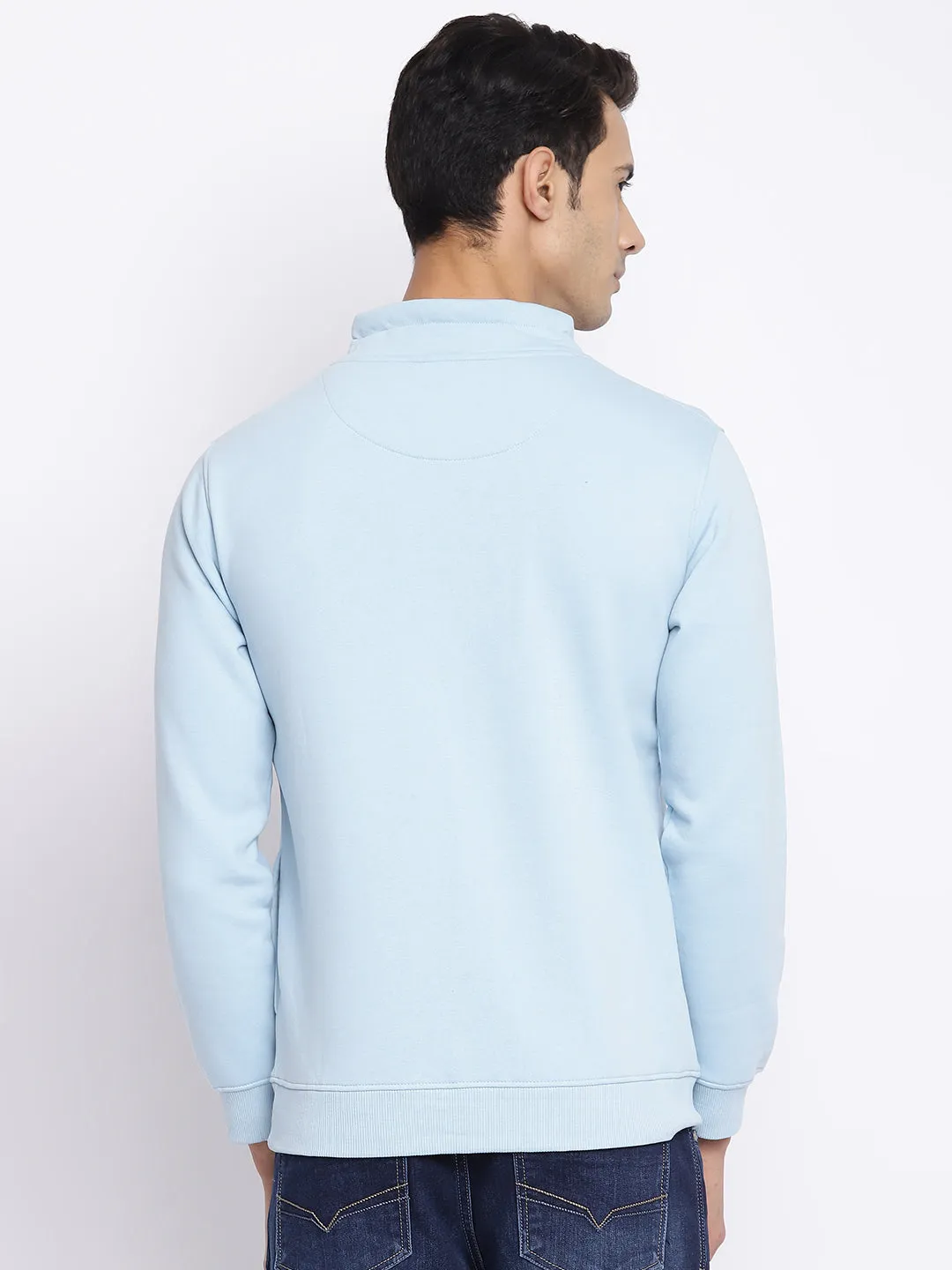 Men Sky Blue Sweatshirt