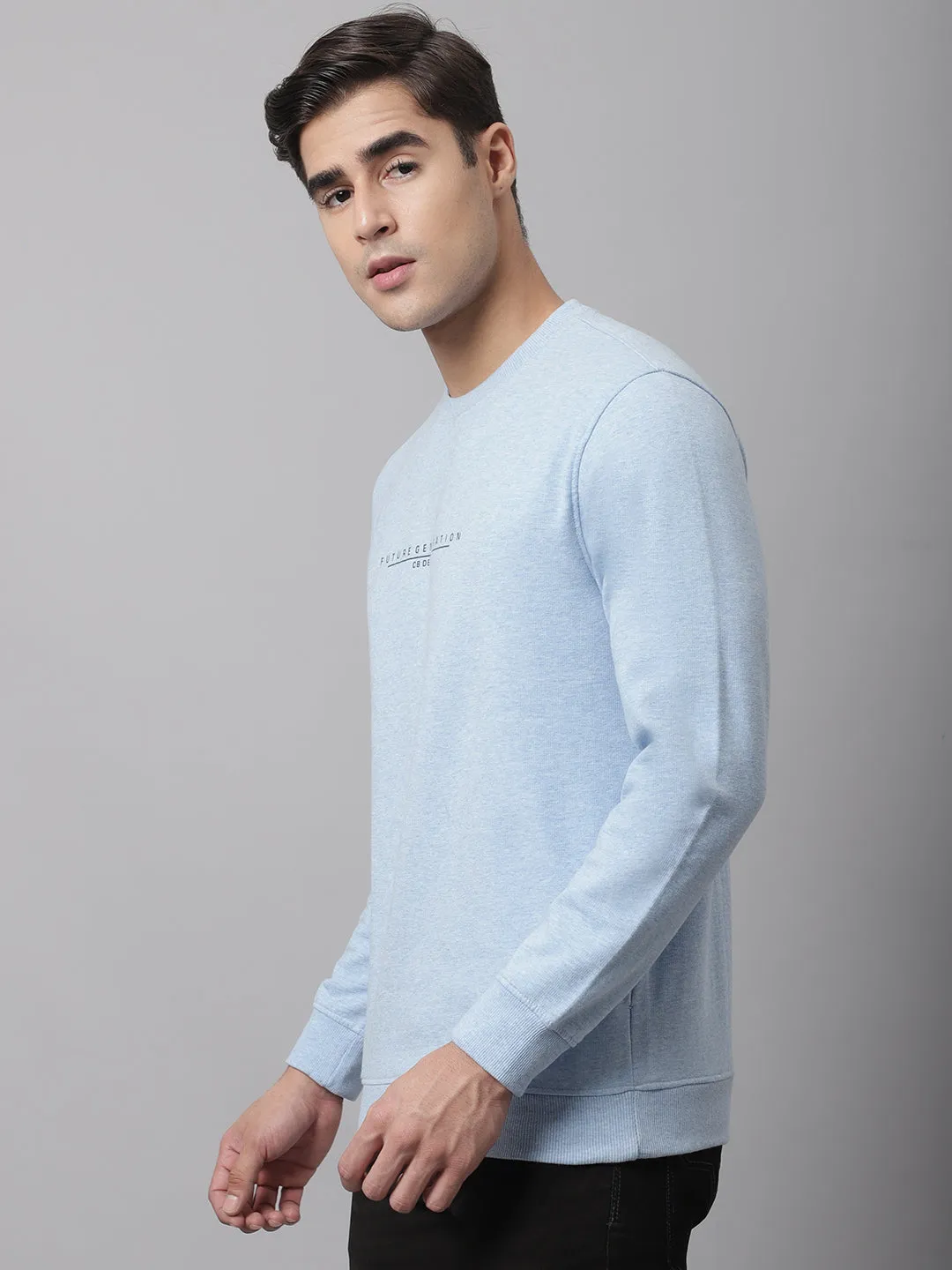 Men Sky Melange Sweatshirt