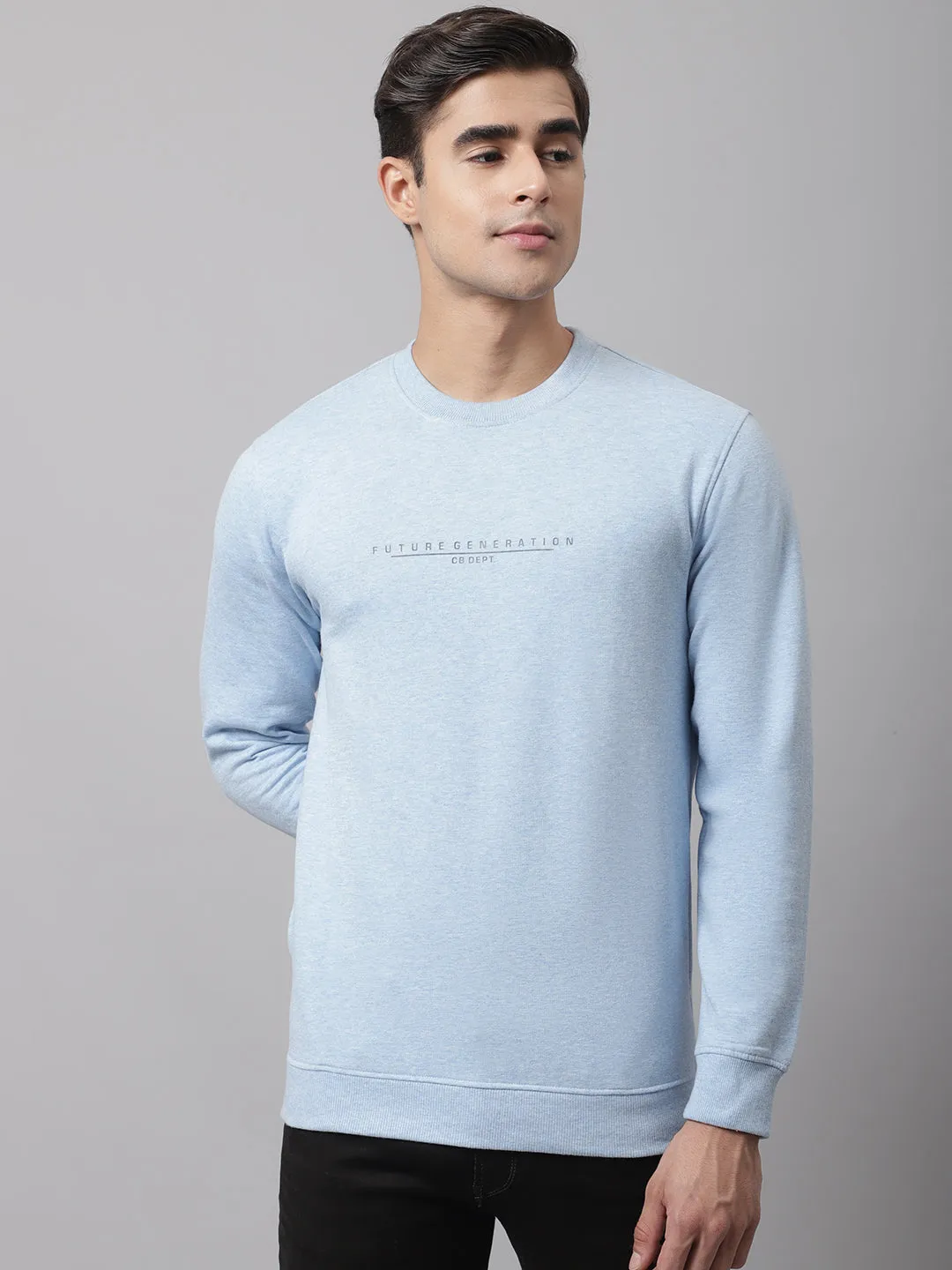 Men Sky Melange Sweatshirt