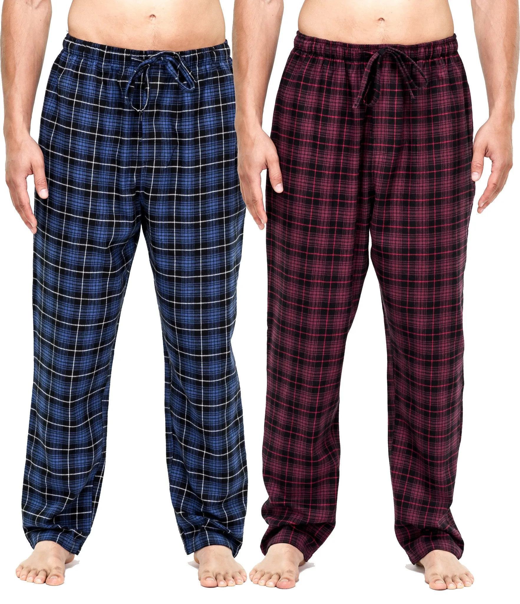 Mens 100% Cotton Flannel Lounge Pants (Relaxed Fit) 2-Pack