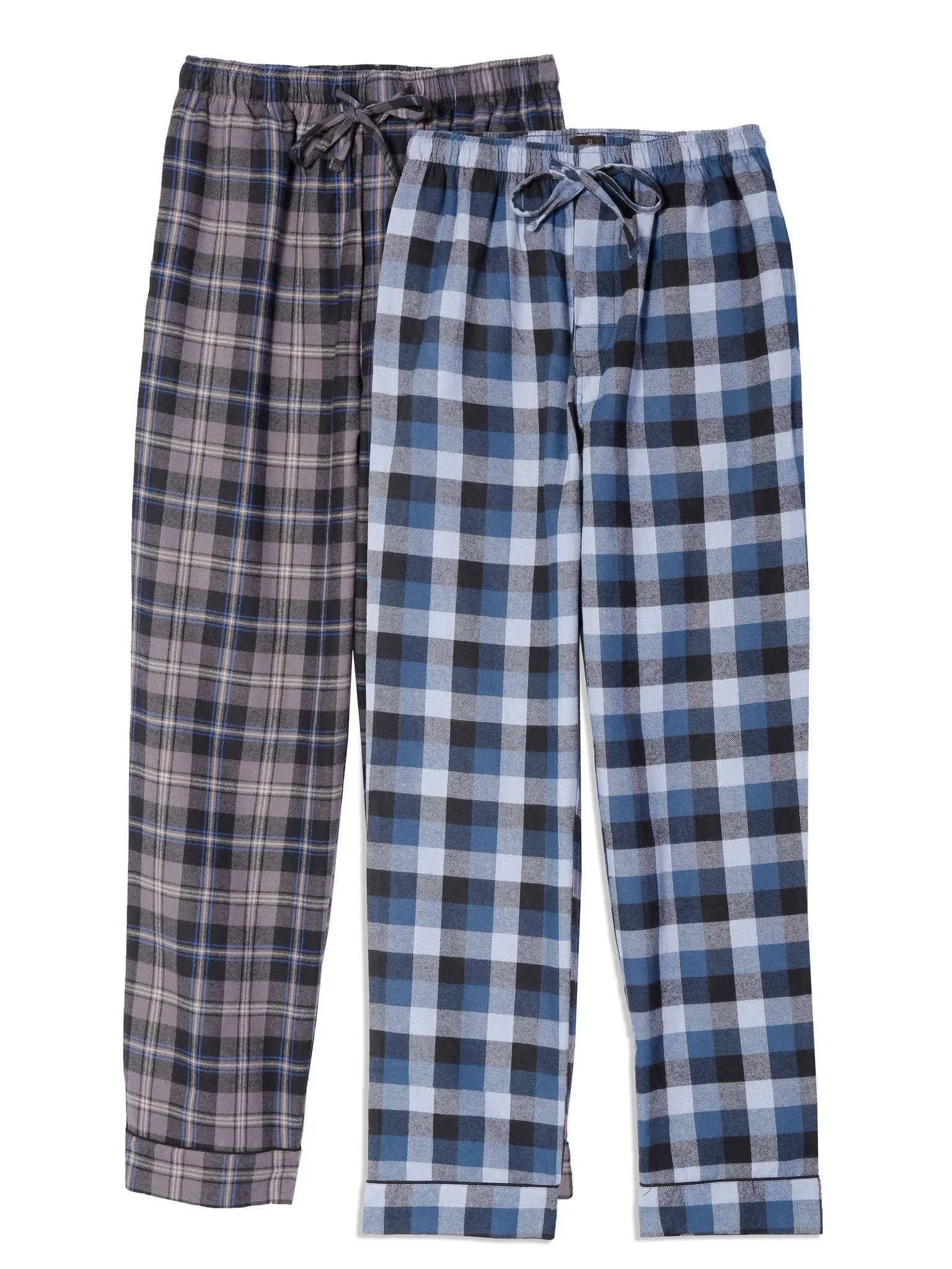 Mens 100% Cotton Flannel Lounge Pants (Relaxed Fit) 2-Pack