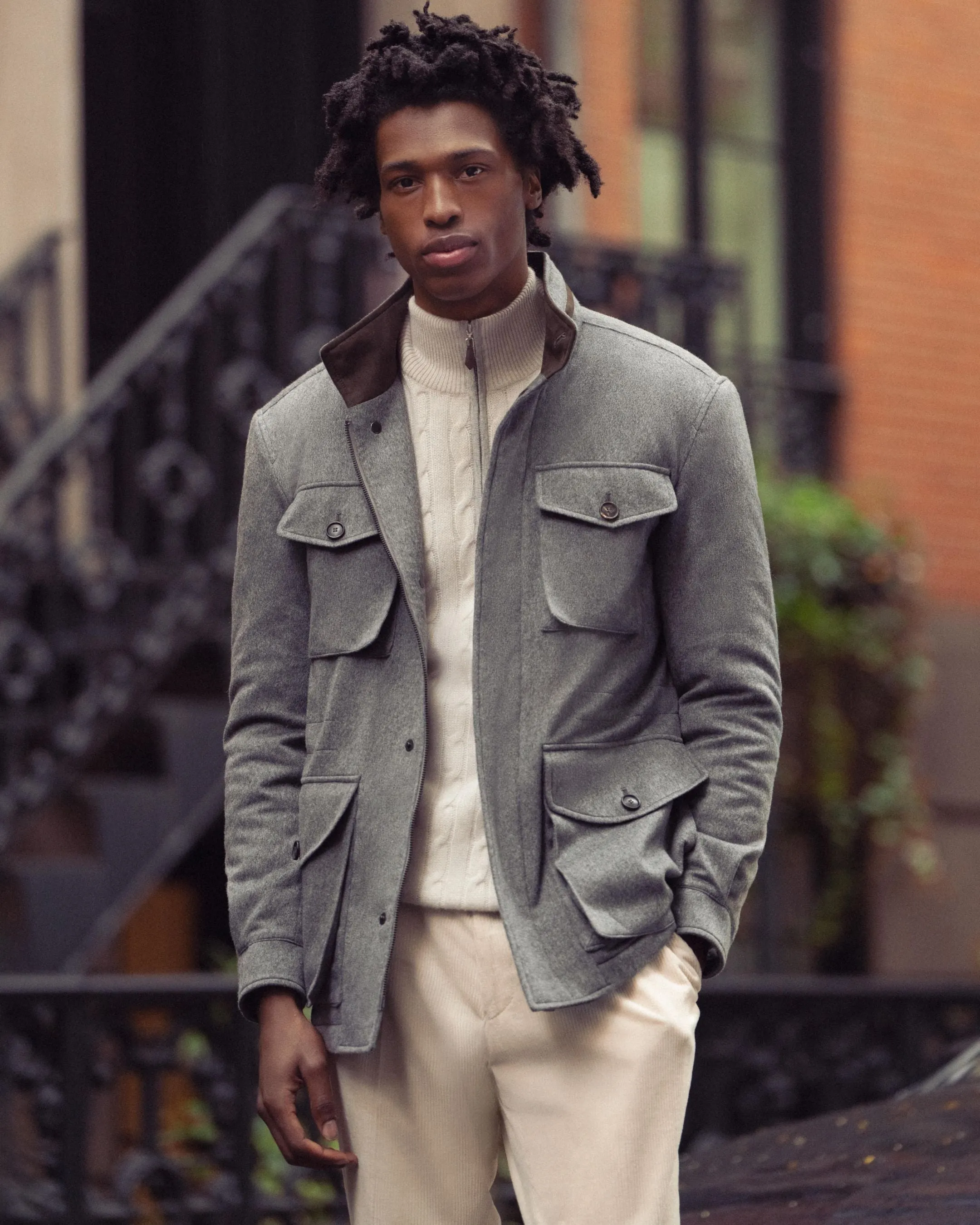 Men's Hampton Cashmere Jacket Grey