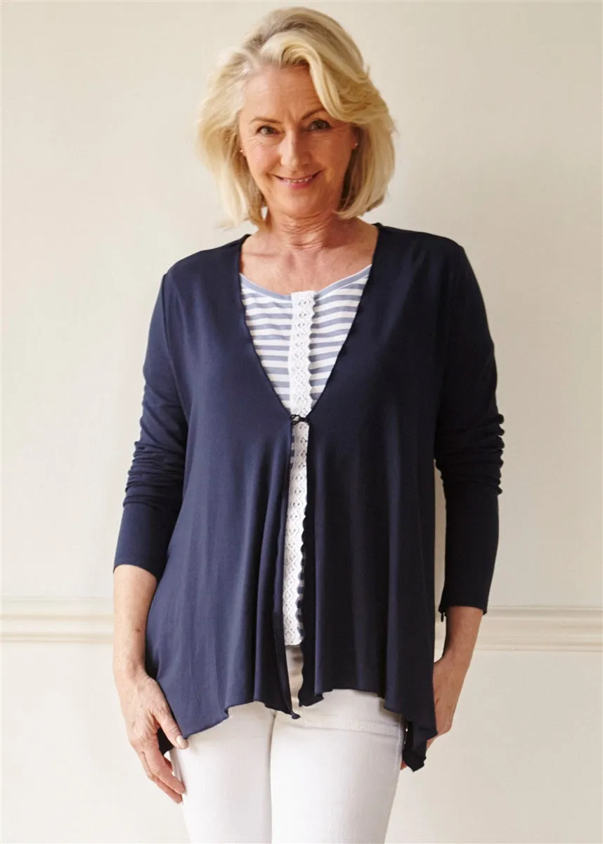 Molly Jersey Waterfall Hook Fastening Cardigan