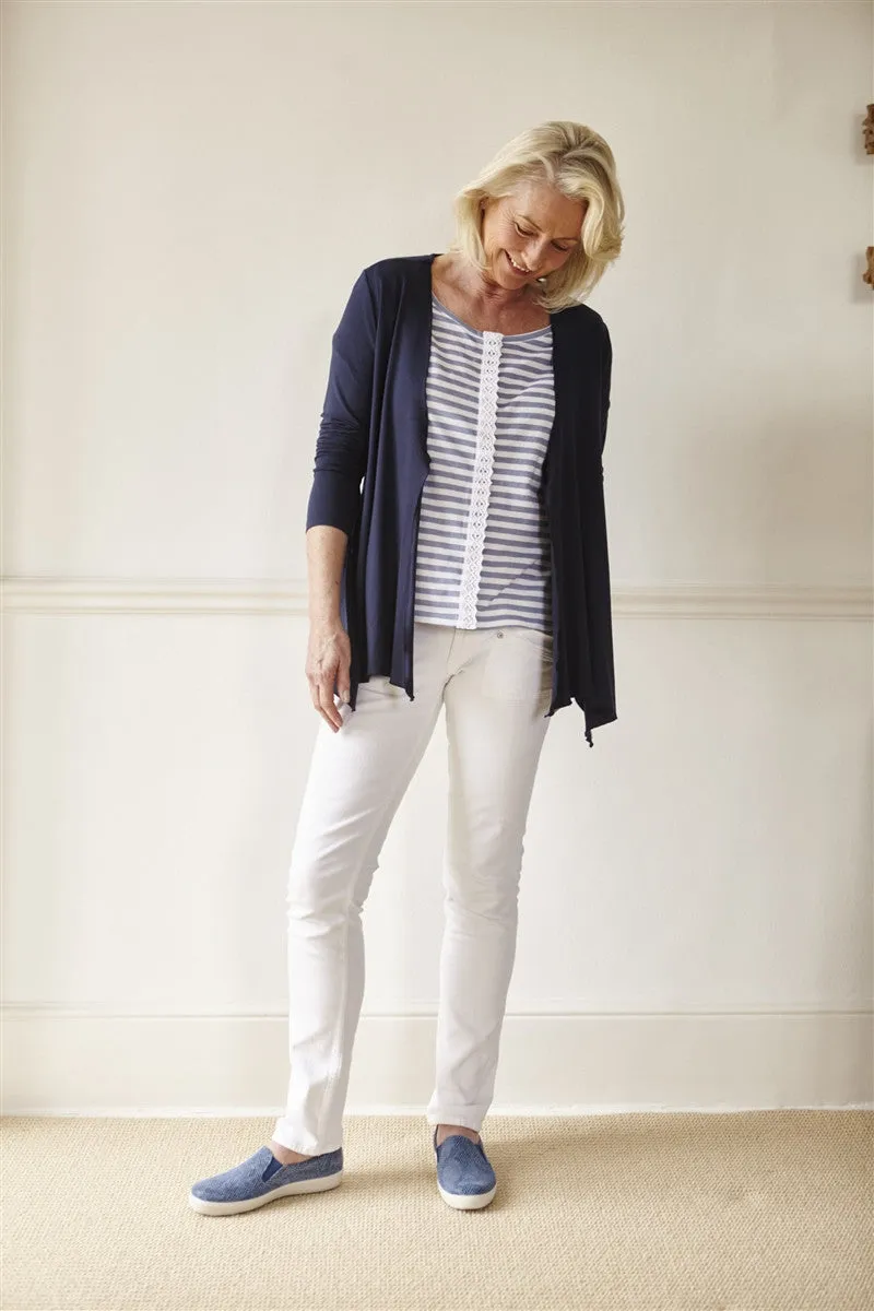 Molly Jersey Waterfall Hook Fastening Cardigan