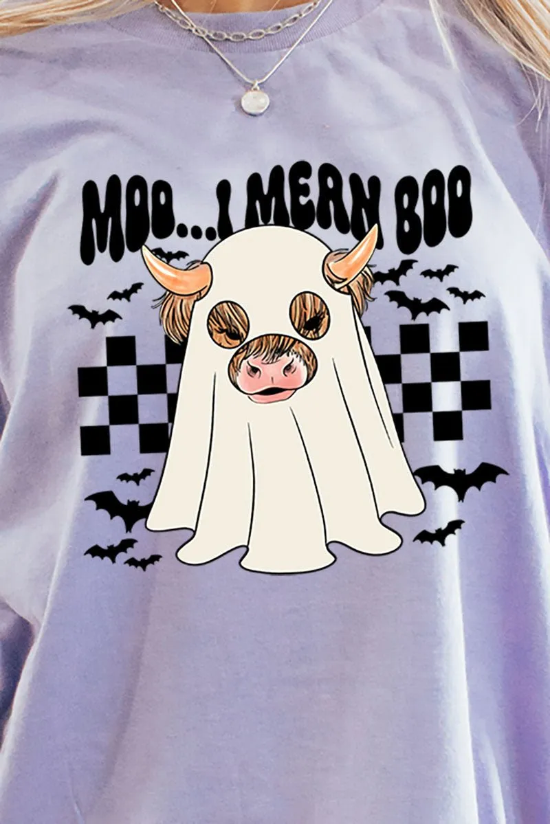 Moo I Mean Boo Short Sleeve Relaxed Fit T-Shirt