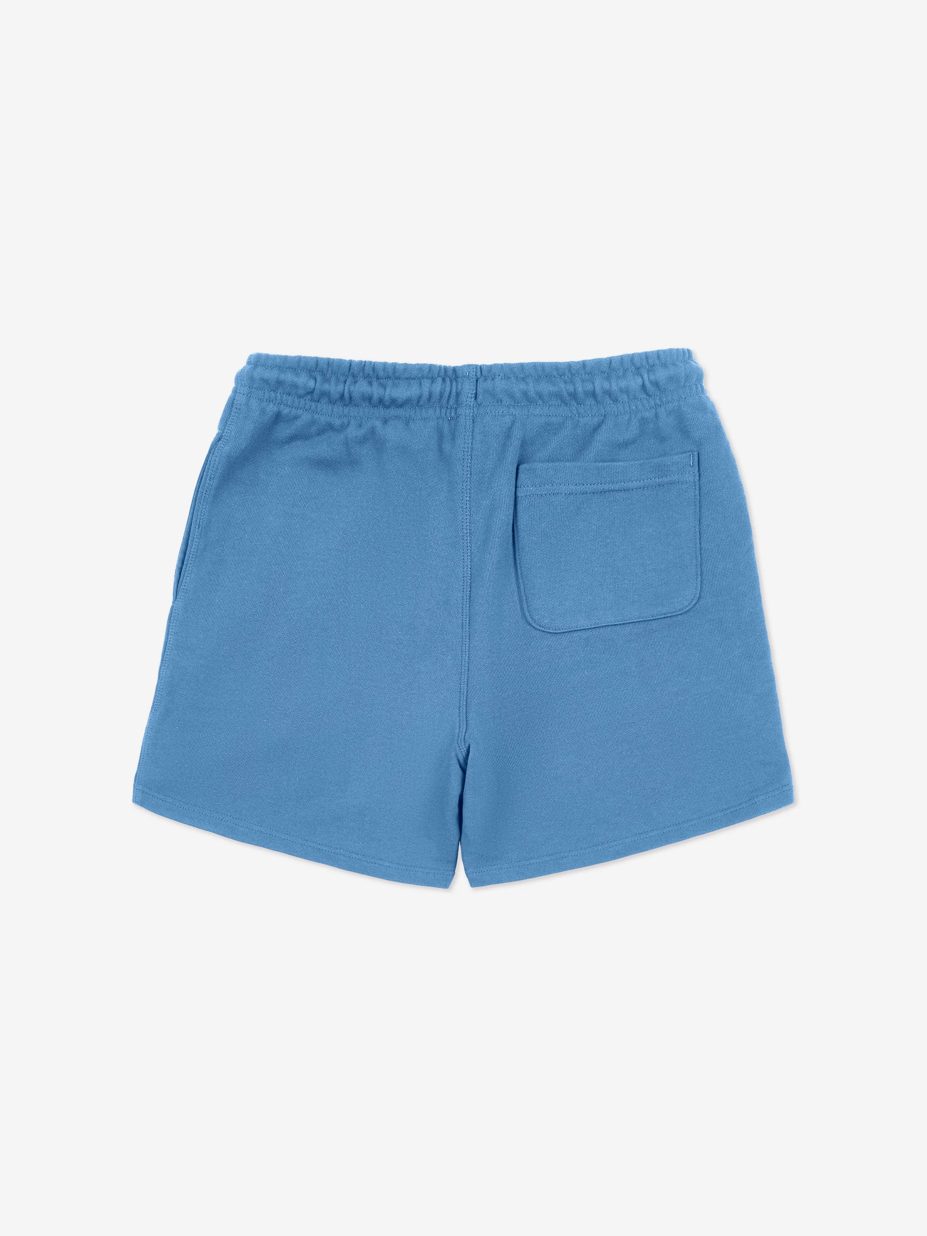 New Balance Boys French Terry Small Logo Shorts in Blue