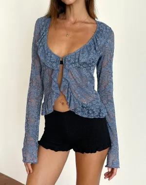 Noemi Cardigan in Moonlight Blue Lace