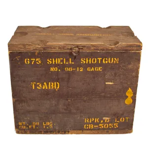 Original WWII U.S. Army Wooden Shotgun T3ABD 12 Gauge No.00 Buckshot M1917 Ammunition Crate