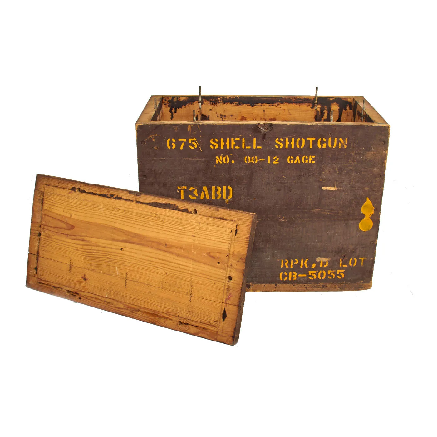 Original WWII U.S. Army Wooden Shotgun T3ABD 12 Gauge No.00 Buckshot M1917 Ammunition Crate