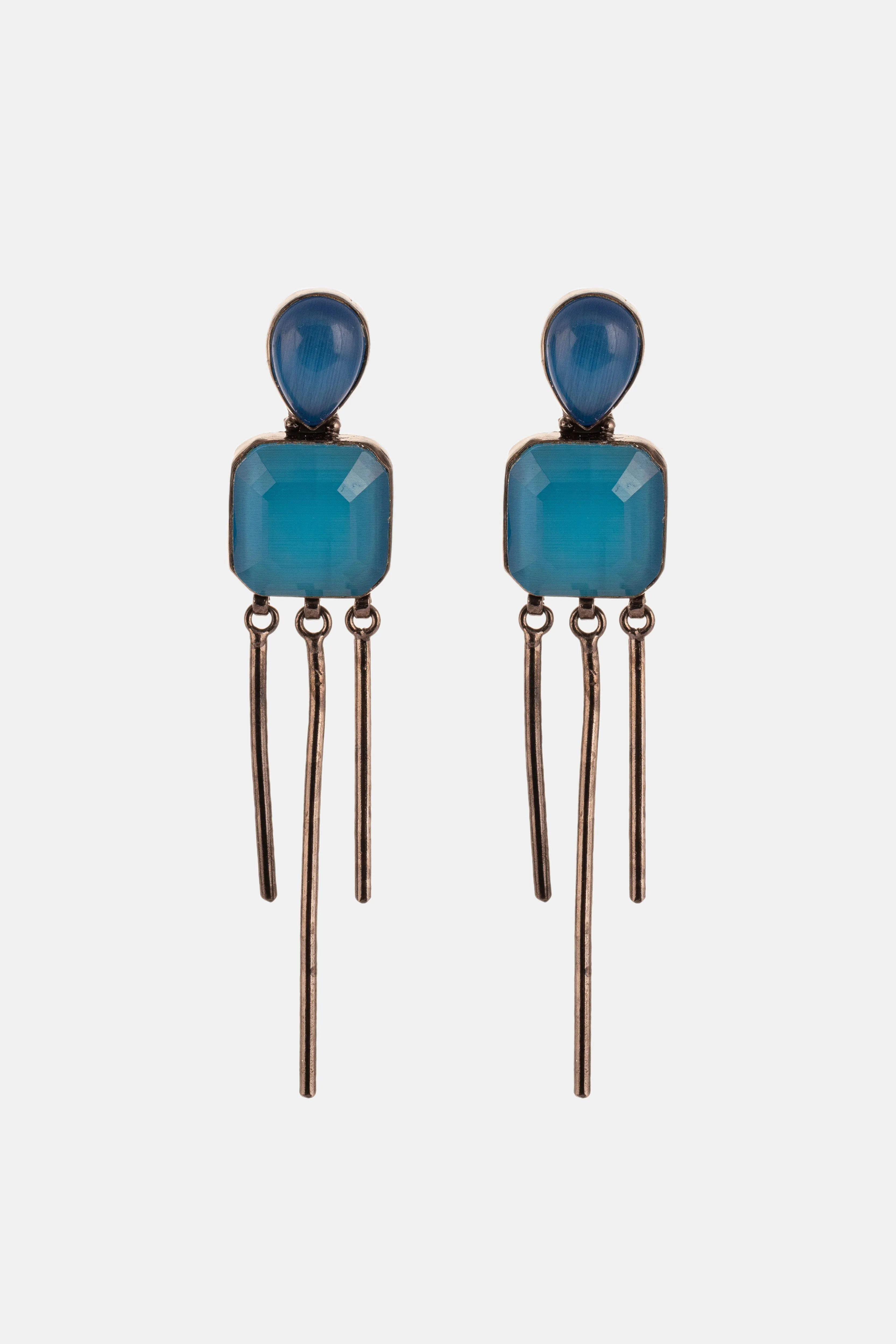 Party Wear Blue And Black Colour Danglers