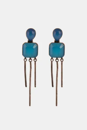 Party Wear Blue And Black Colour Danglers