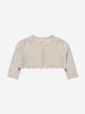 Paz Rodriguez Baby Girls Knitted Cardigan in Ivory