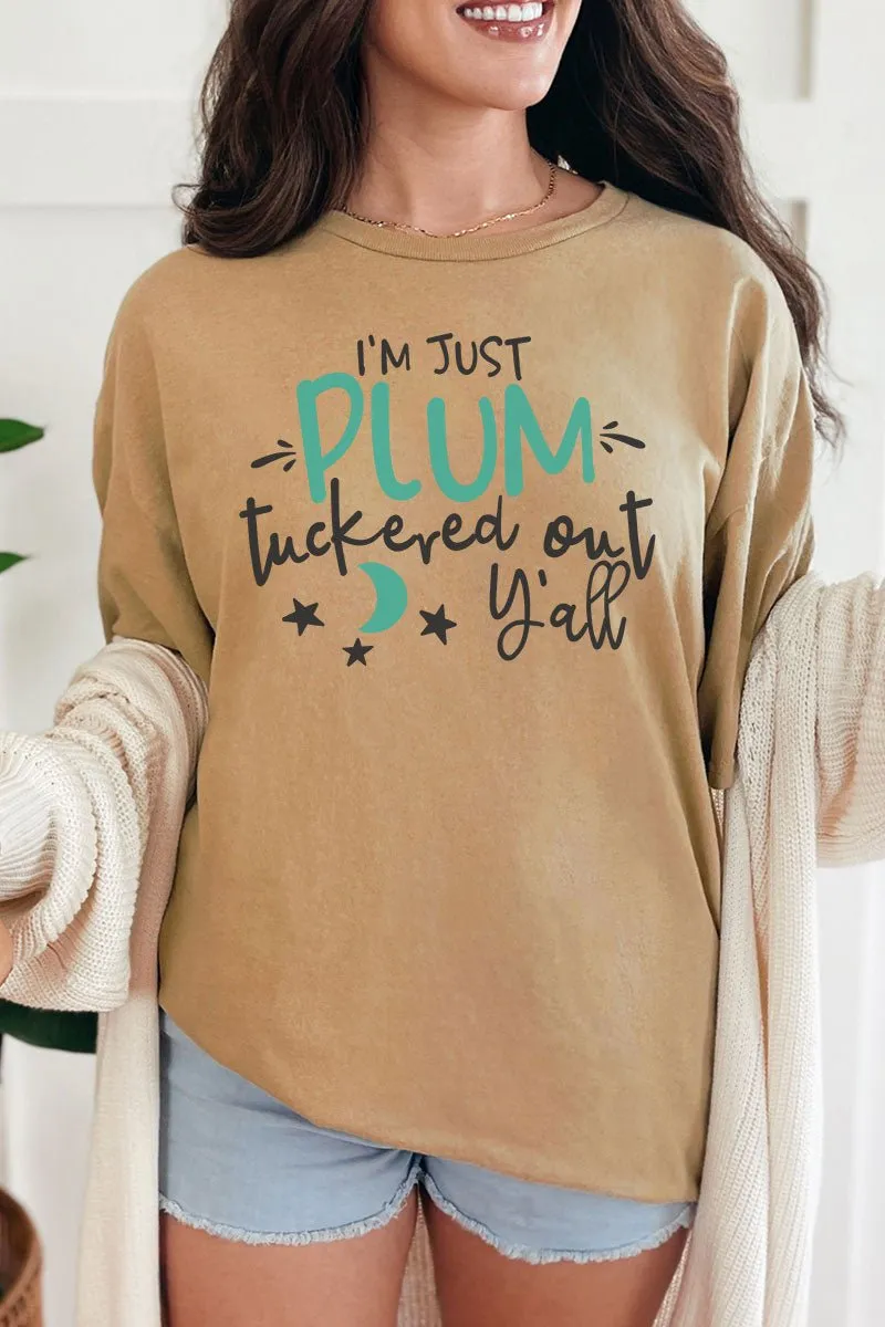 Plum Tuckered Out Short Sleeve Relaxed Fit T-Shirt