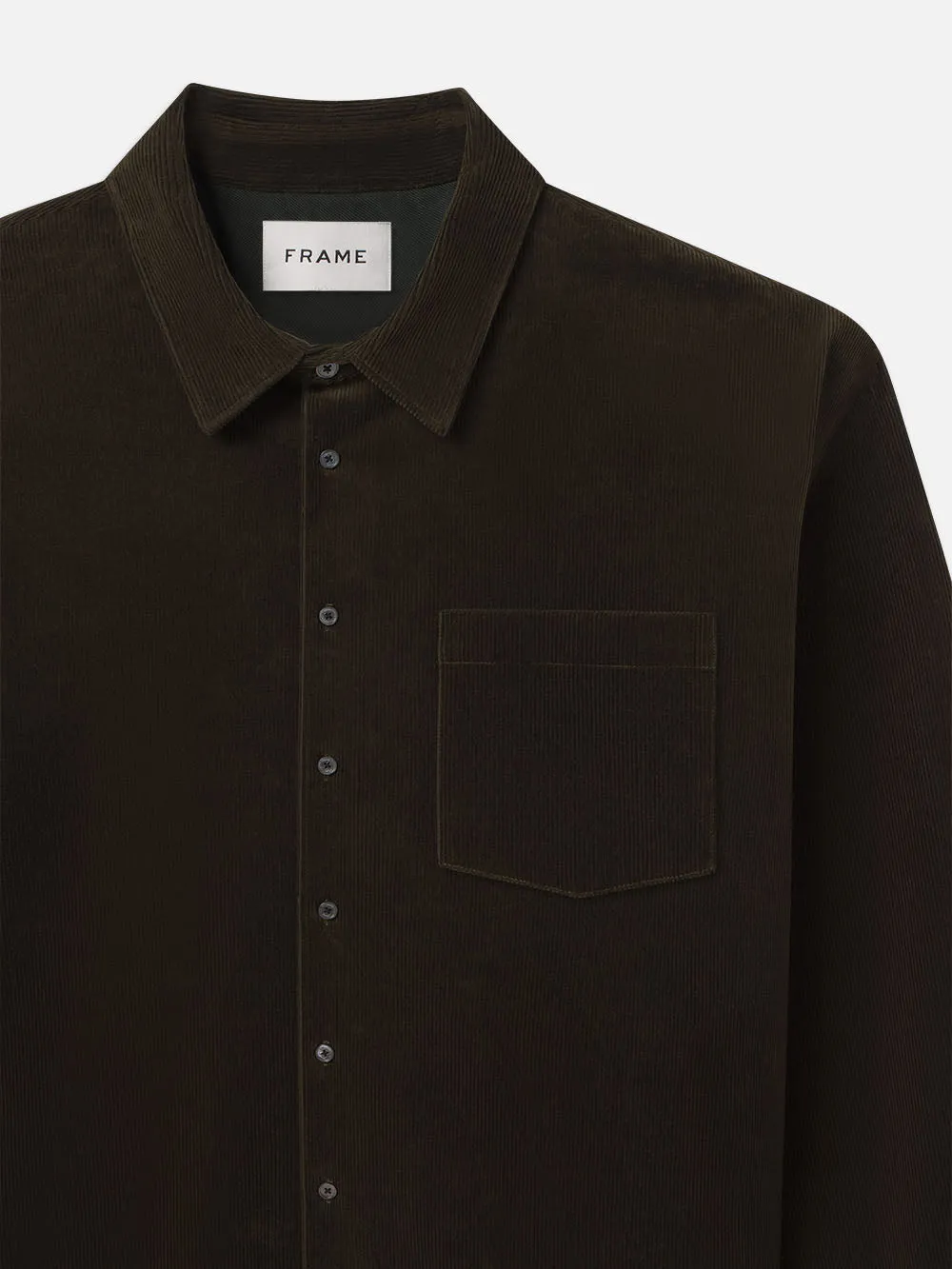 Relaxed Corduroy Overshirt -- Dark Olive