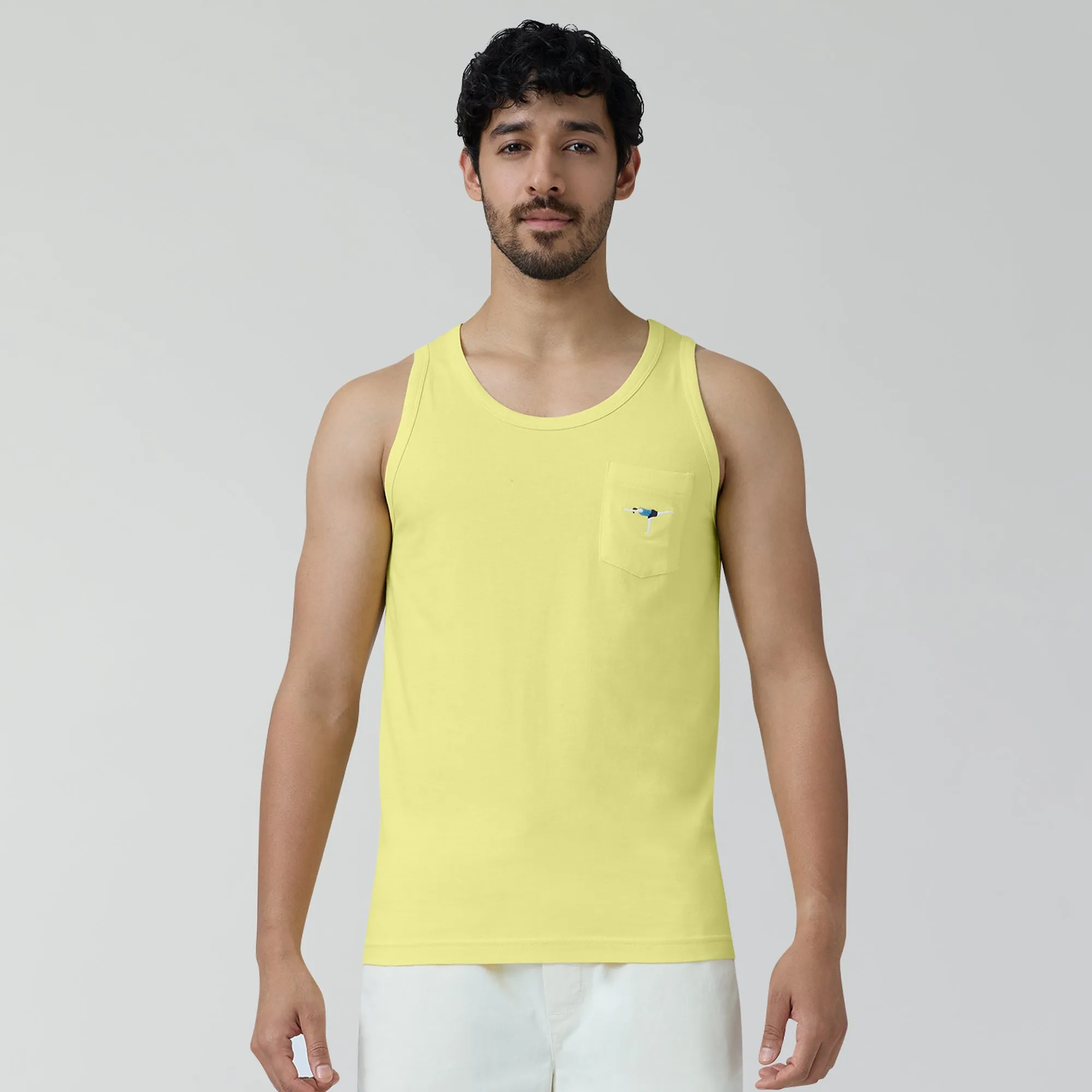 Renew Combed Cotton Tank Tops Butter Yellow