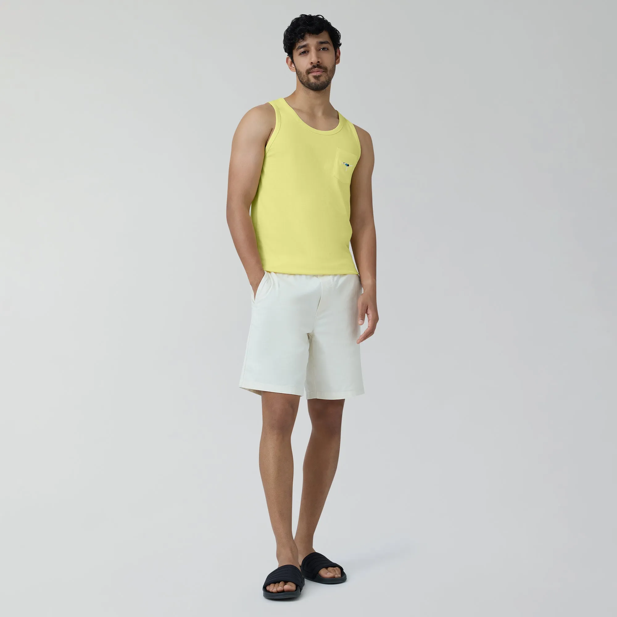 Renew Combed Cotton Tank Tops Butter Yellow