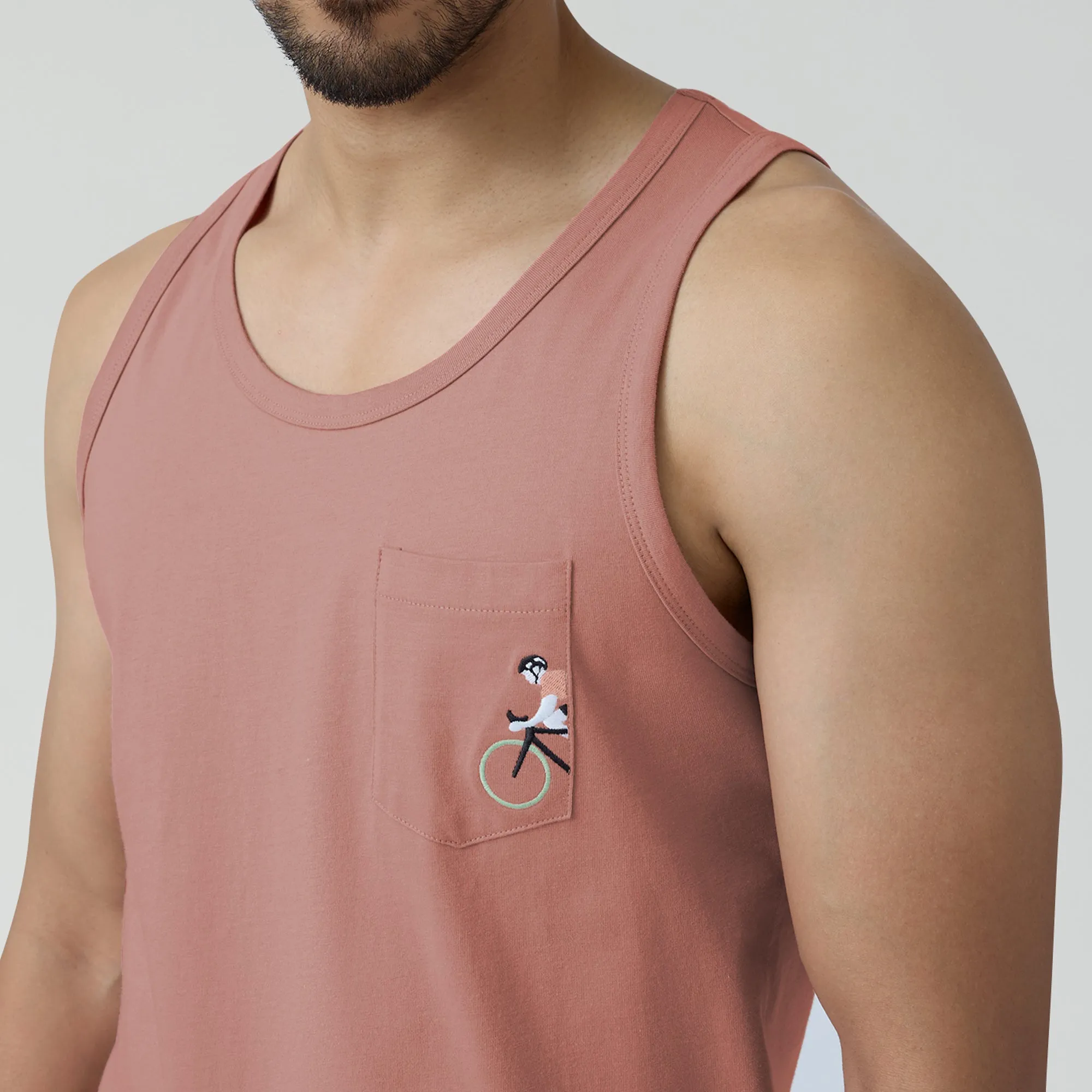 Renew Combed Cotton Tank Tops Pink Punch