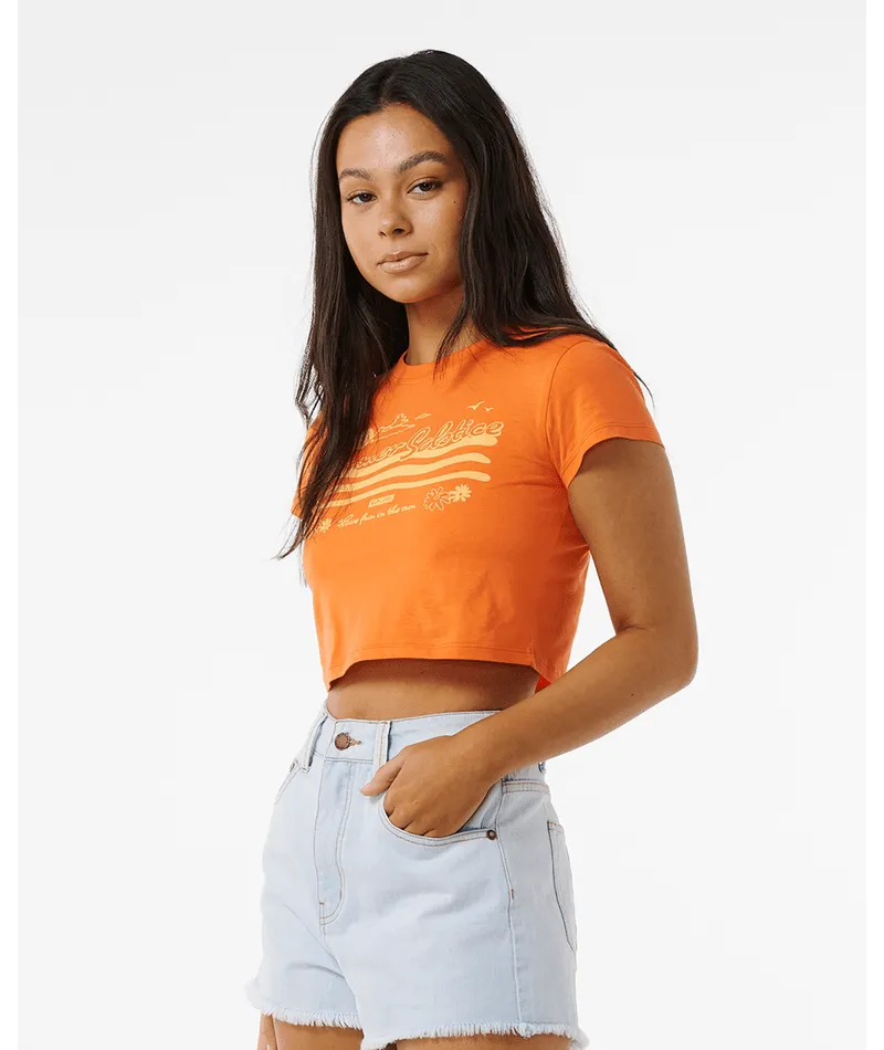 Rip Curl Summer Solstice Baby Tee-Bright Orange