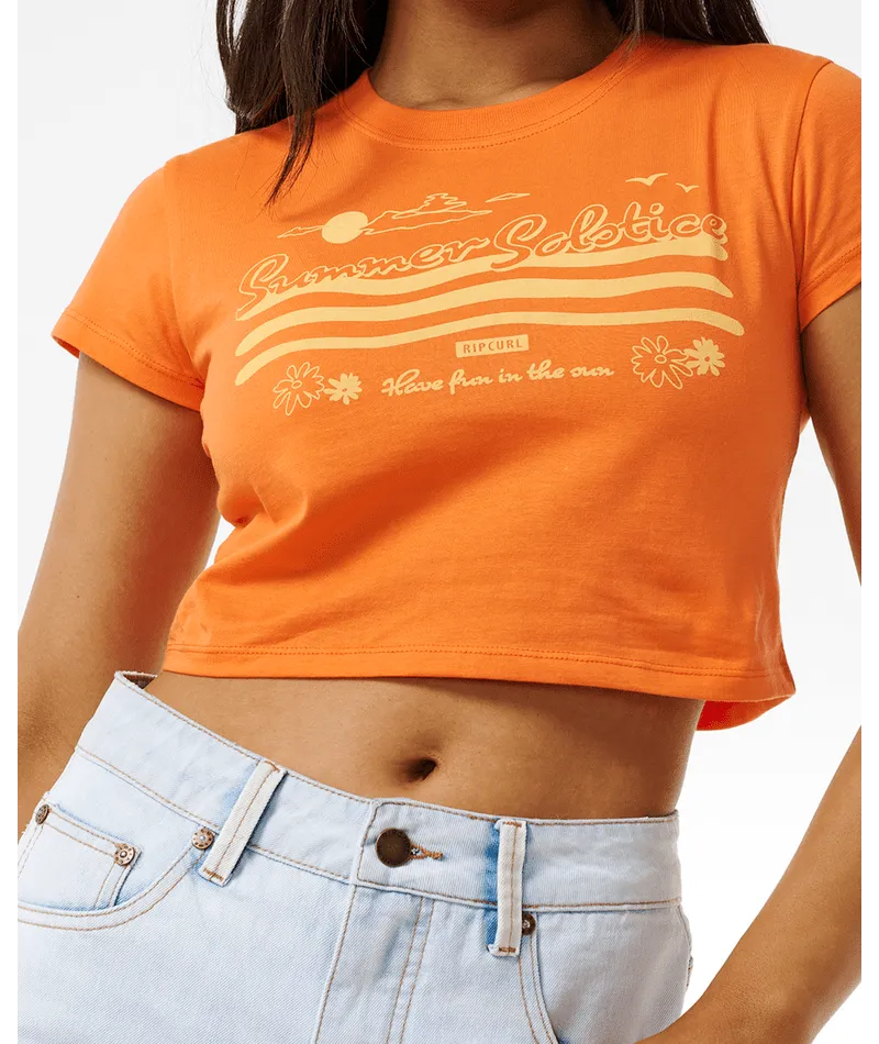 Rip Curl Summer Solstice Baby Tee-Bright Orange