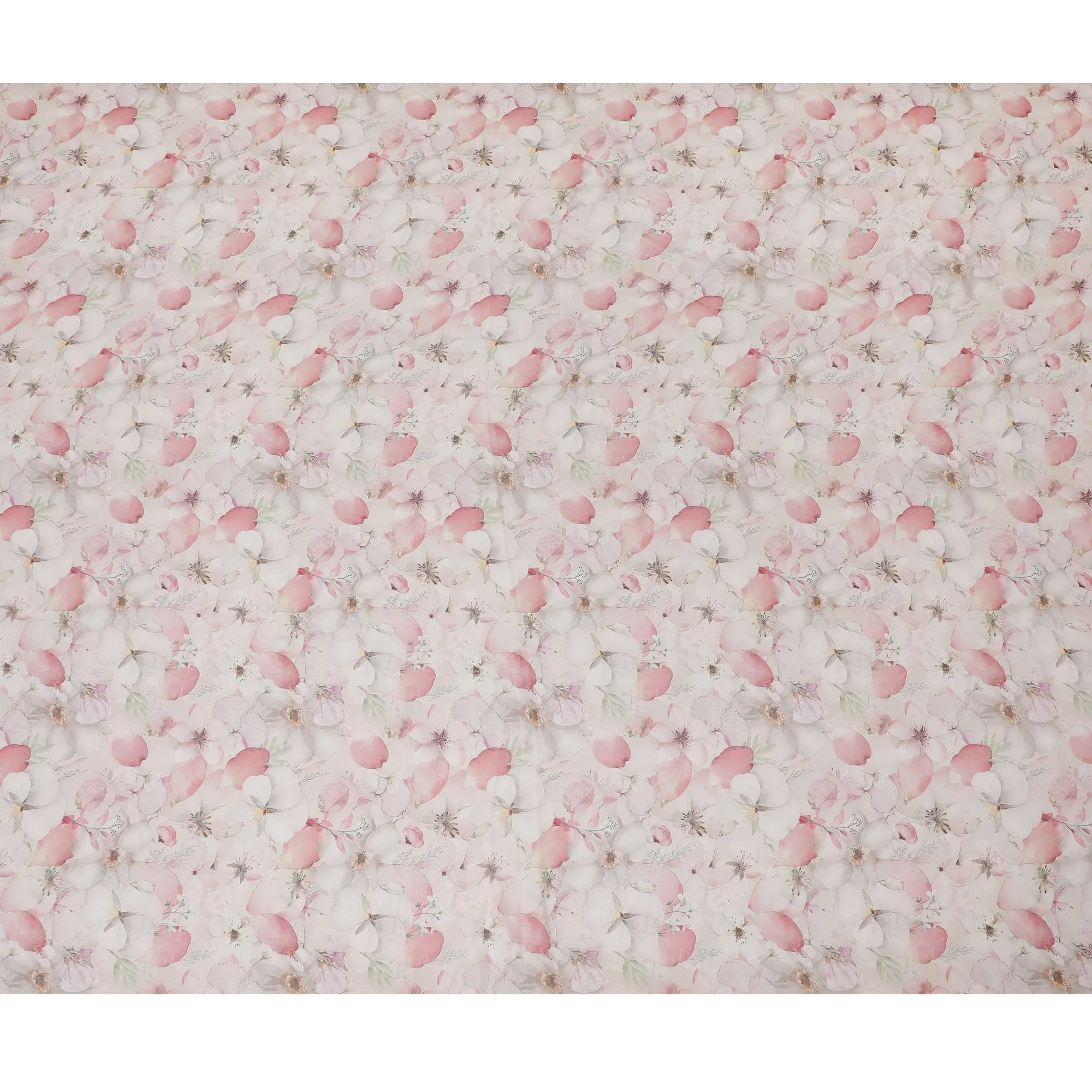 Romantic Pink Petal Viscose Crepe Fabric - 110cm Wide, Soft & Drapable, Purchase Online-D18099