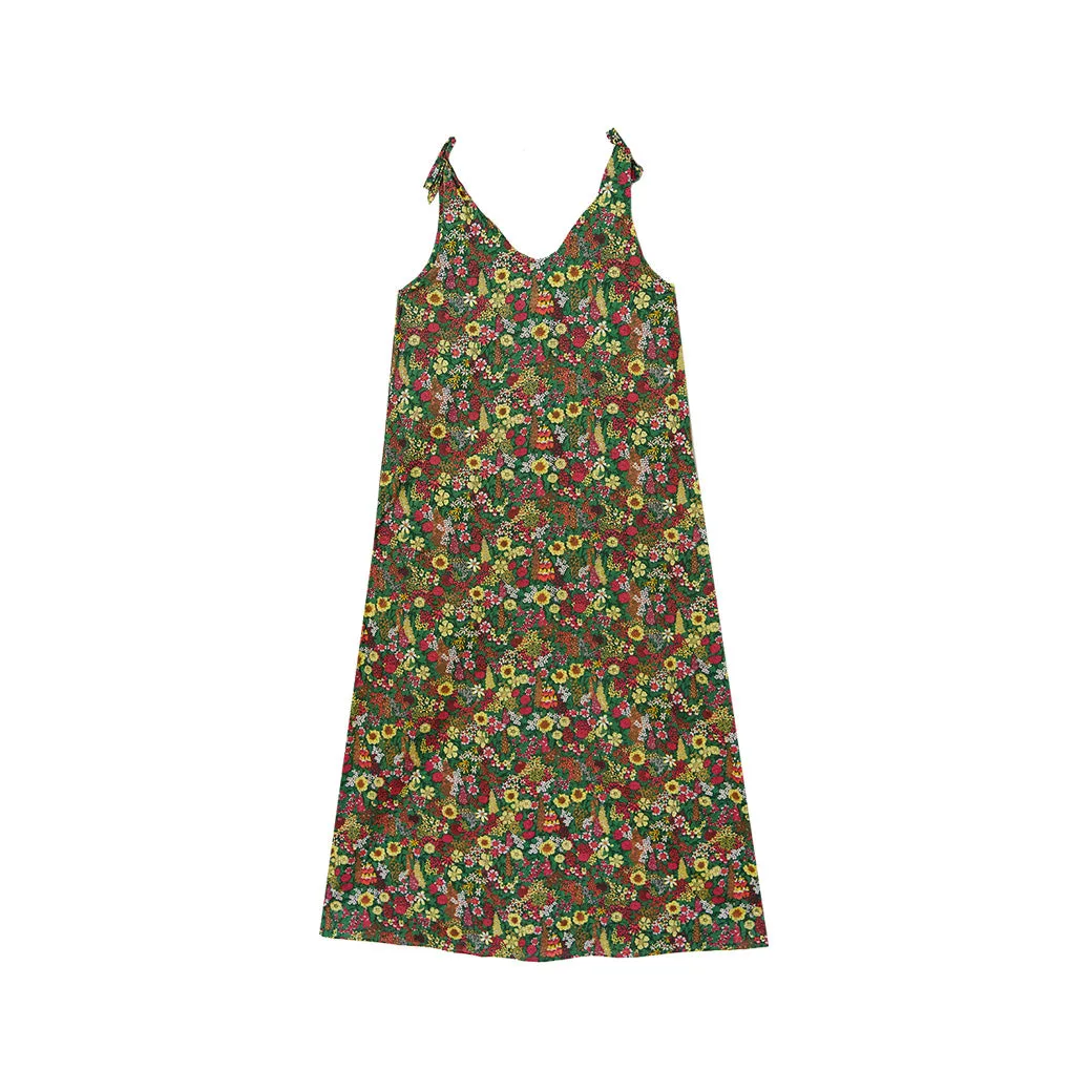 SAMPLE - Tie Tank Dress - MAXI - Green Floral