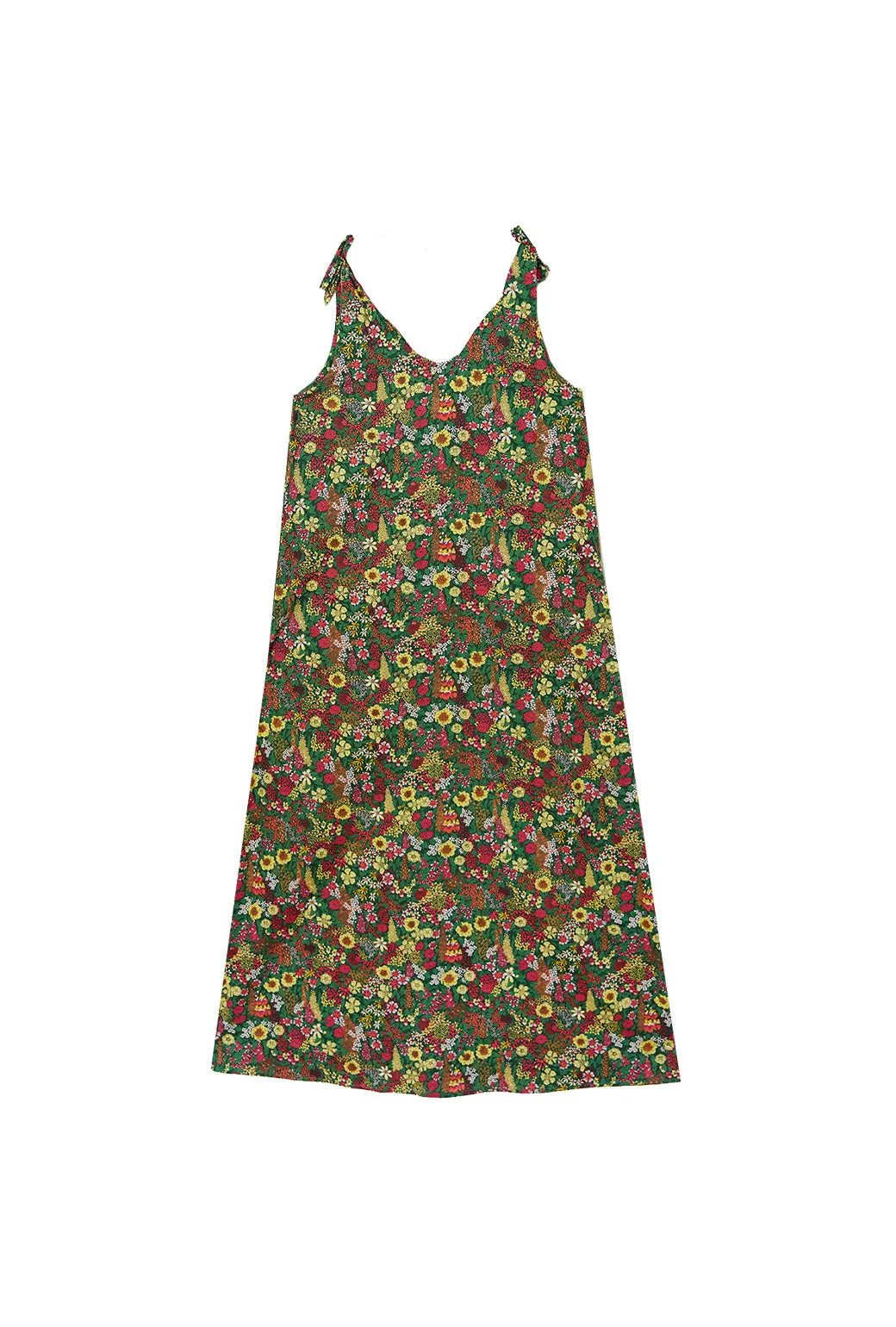 SAMPLE - Tie Tank Dress - MAXI - Green Floral