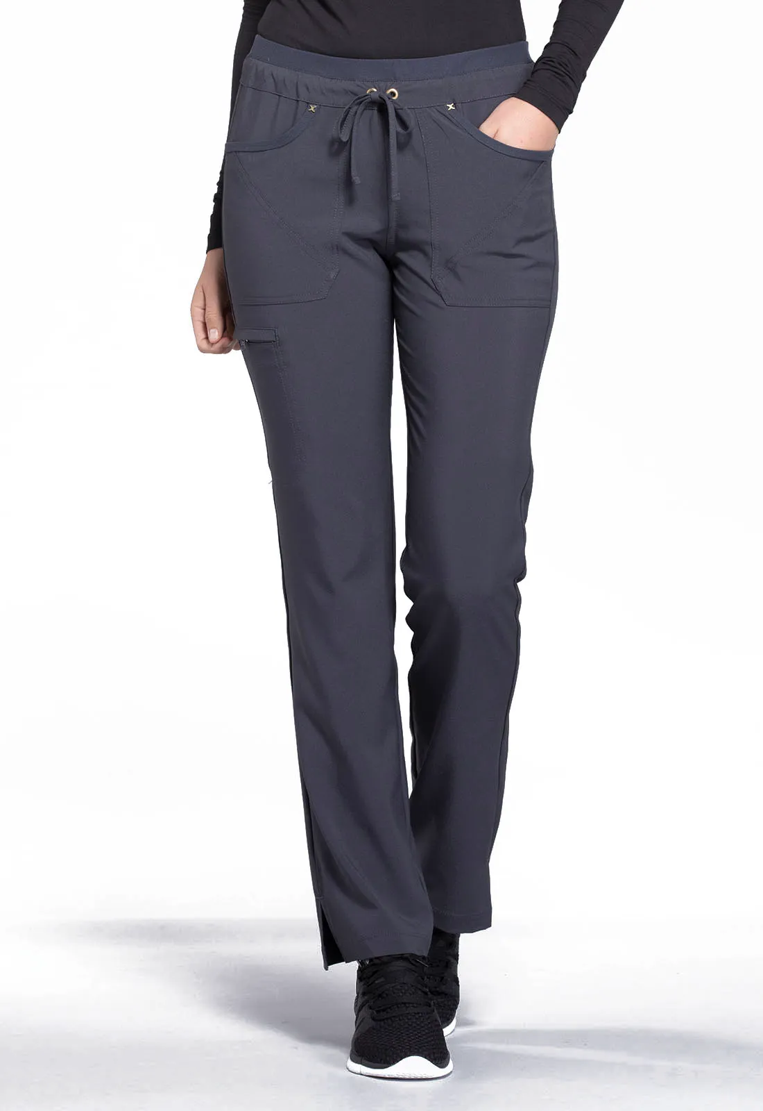 Scrub Pants - Cherokee Women's iFlex Mid Rise Tapered Leg Drawstring Pants, Various Colours, CK010