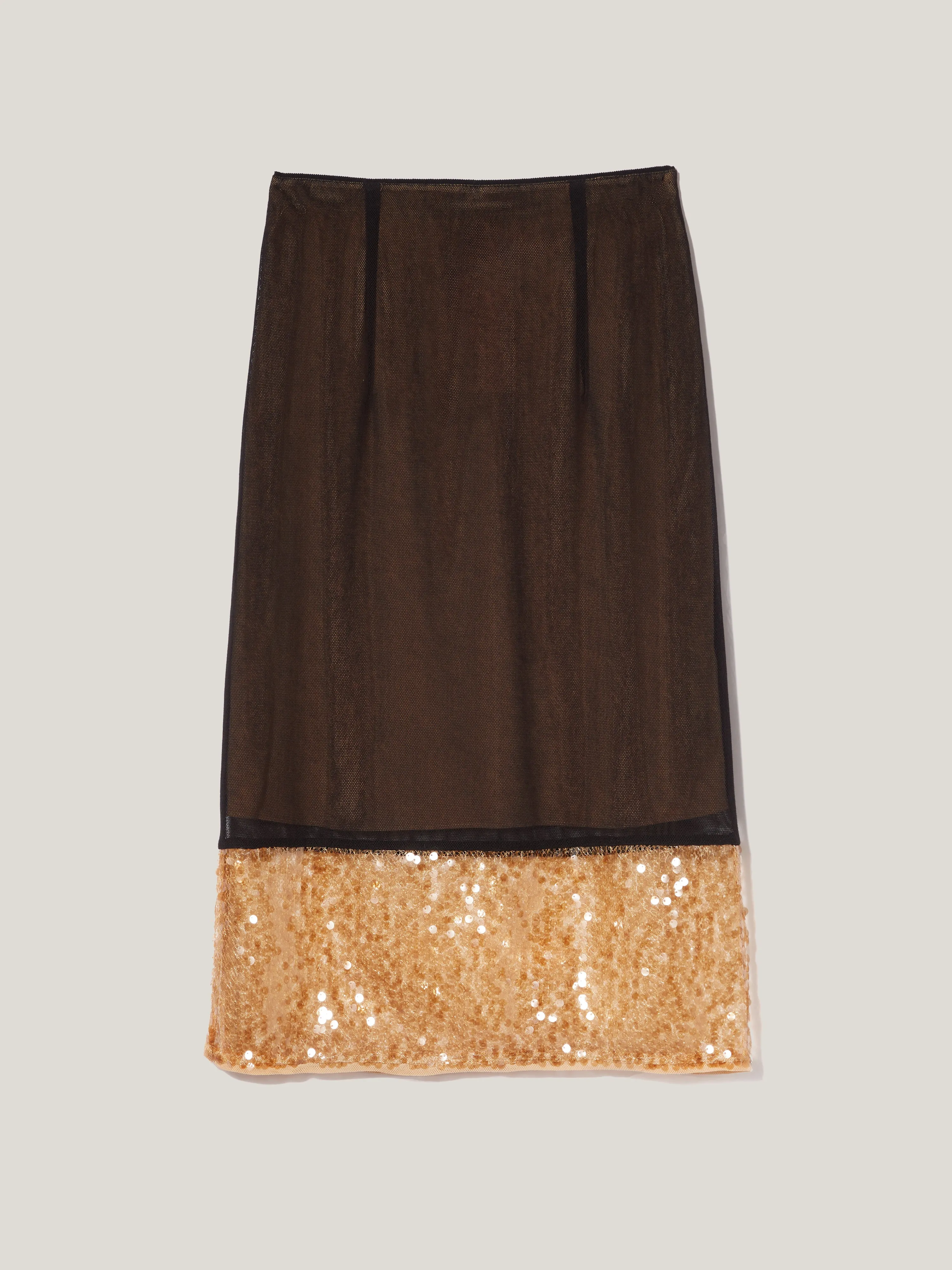 Sequin Mesh Skirt | Black