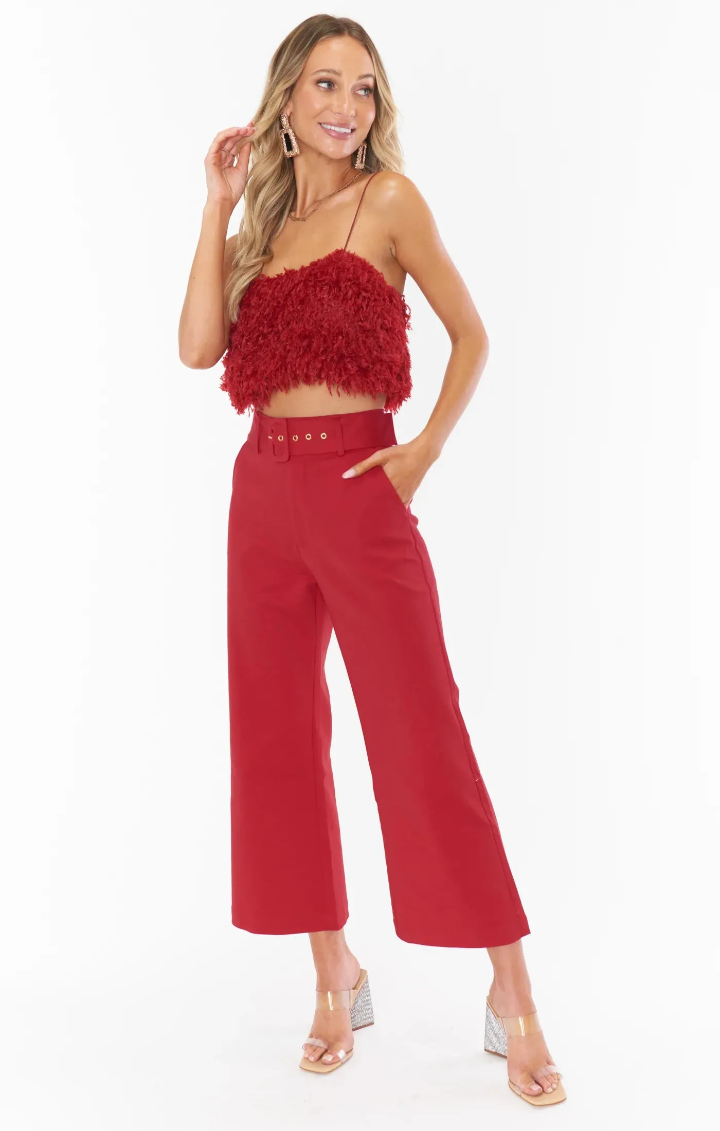 Show Me Your Mumu Dj Cropped Pants Red Suiting