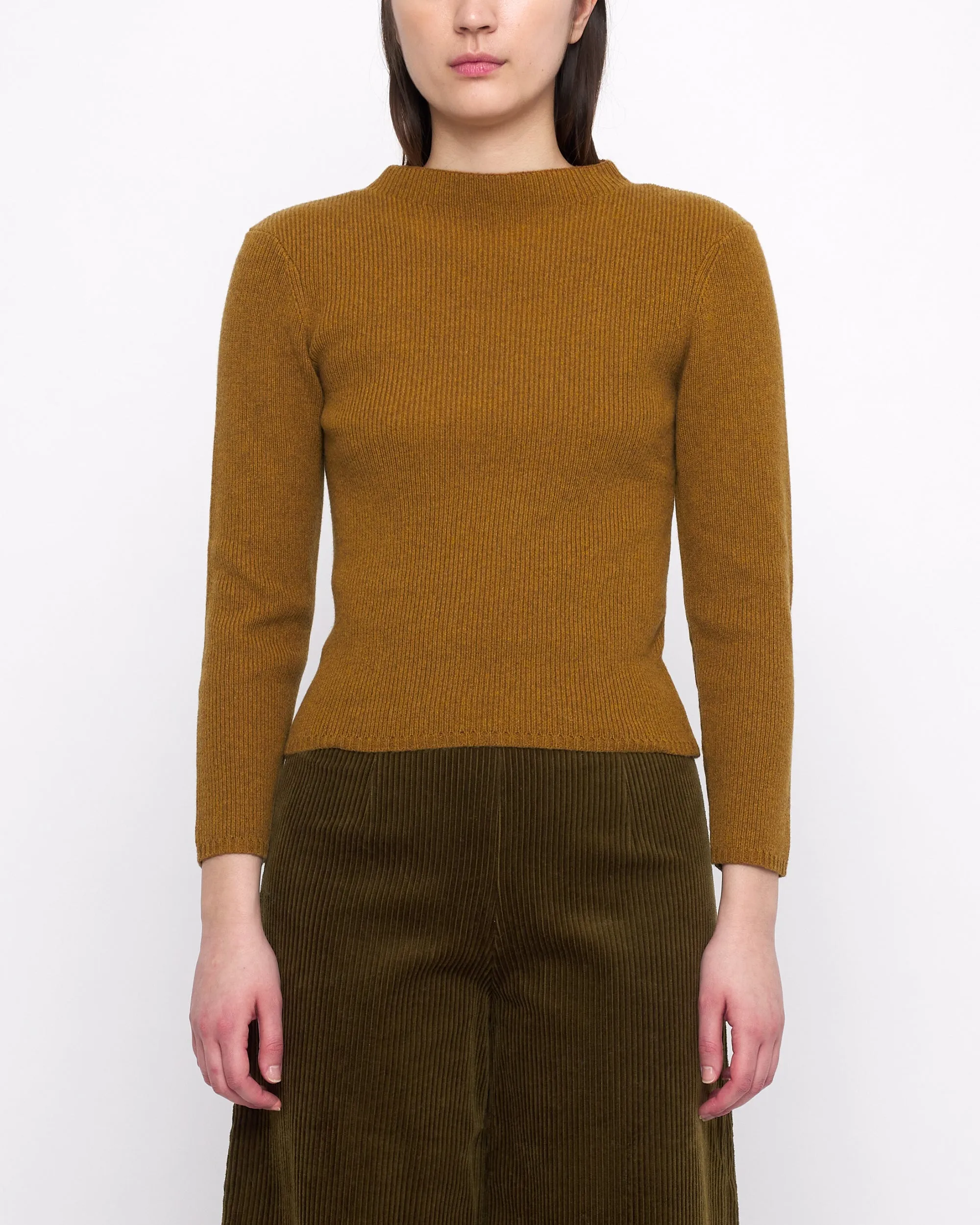 Signature Mock-Neck Long Sleeves - Mustard