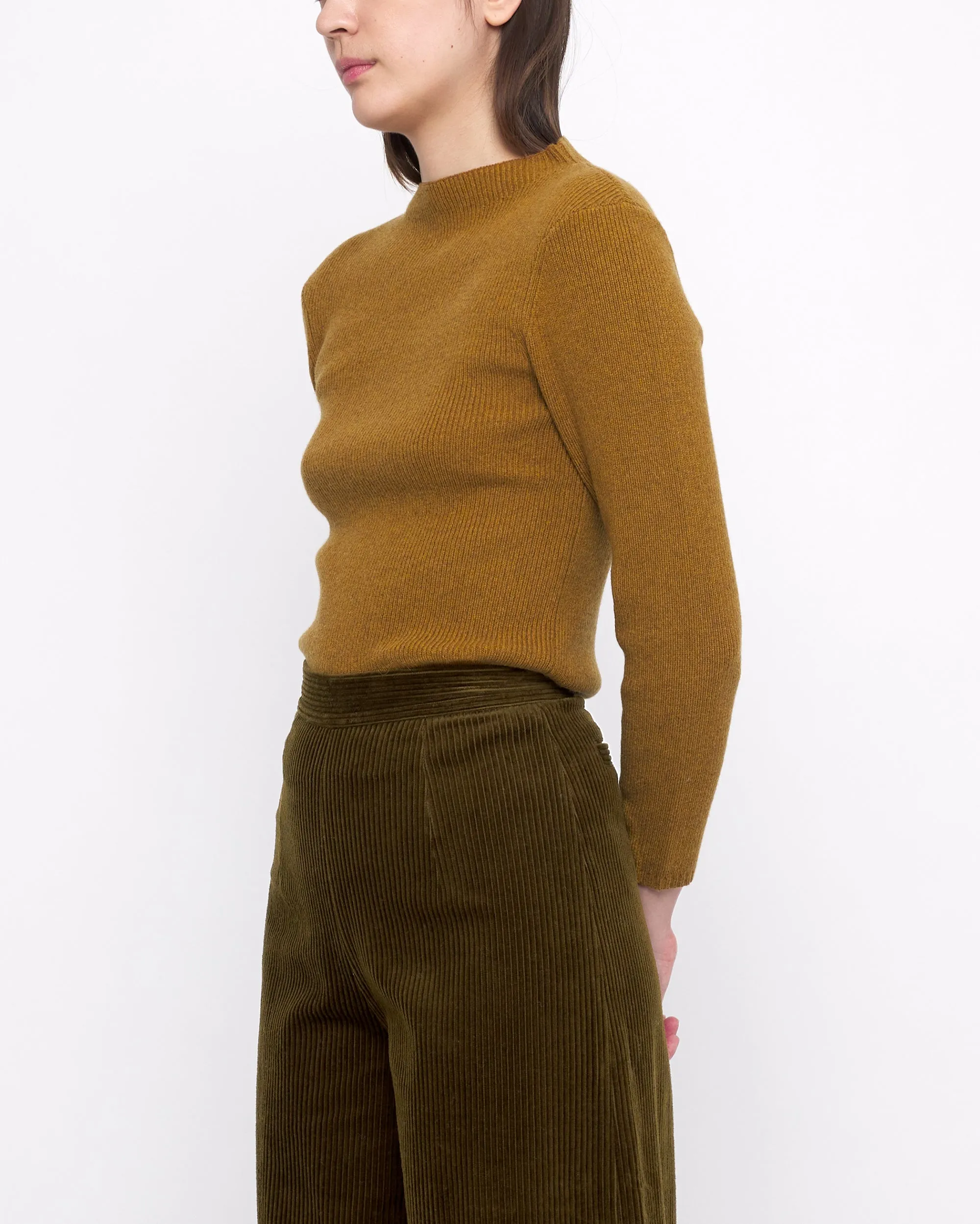 Signature Mock-Neck Long Sleeves - Mustard