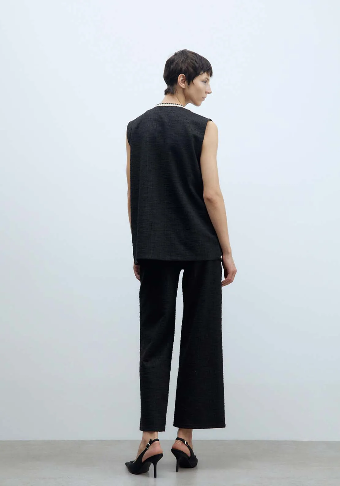 Textured Waistcoat - Black