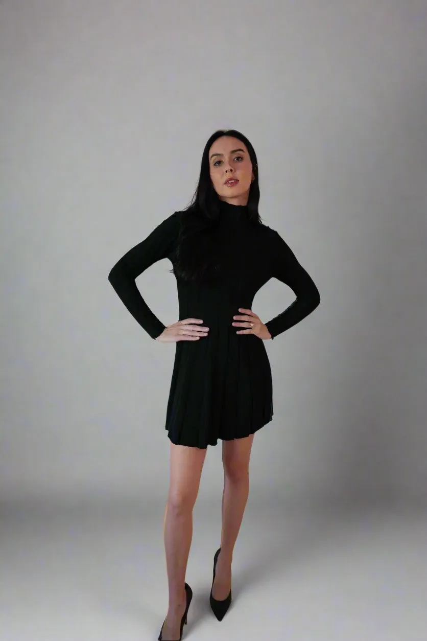 The Classic Black Turtleneck Dress