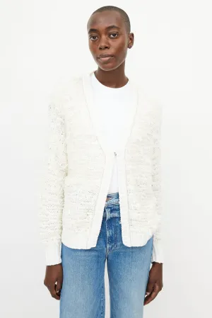 White Monili Fringe Cardigan