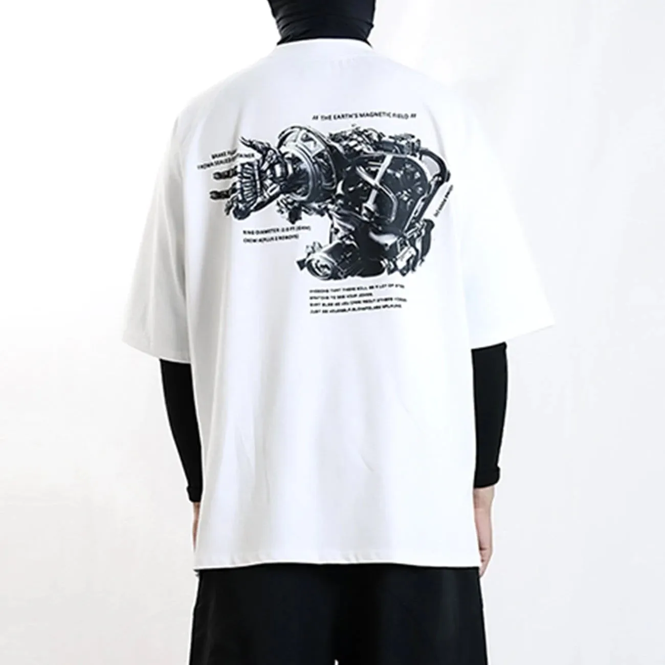 WLS Three-dimensional Armed Mech Graphic Tee