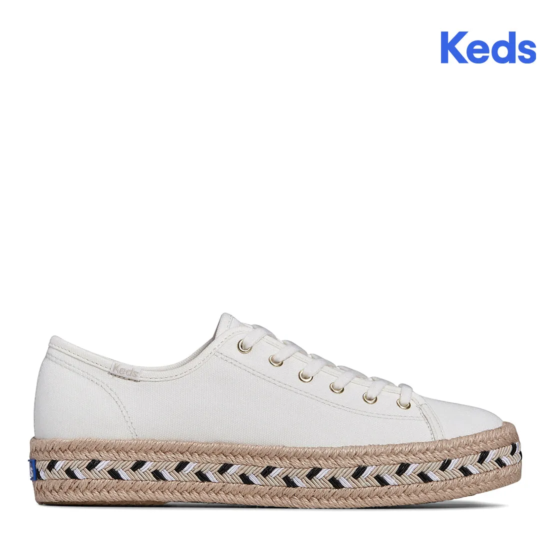 Women's Triple Kick Canvas Jute Braid Foxing Sneaker Nat (WF67837)