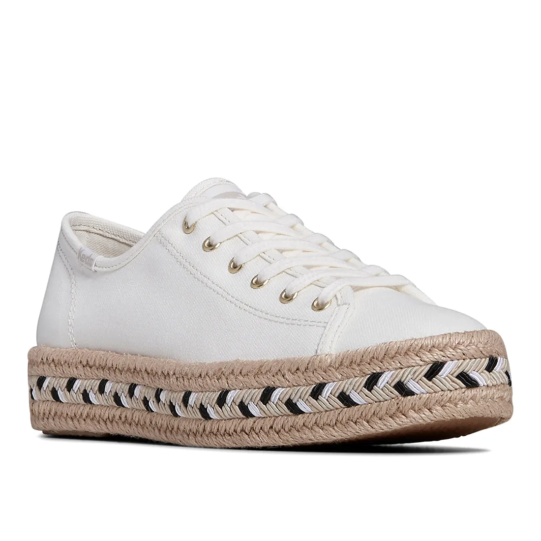 Women's Triple Kick Canvas Jute Braid Foxing Sneaker Nat (WF67837)